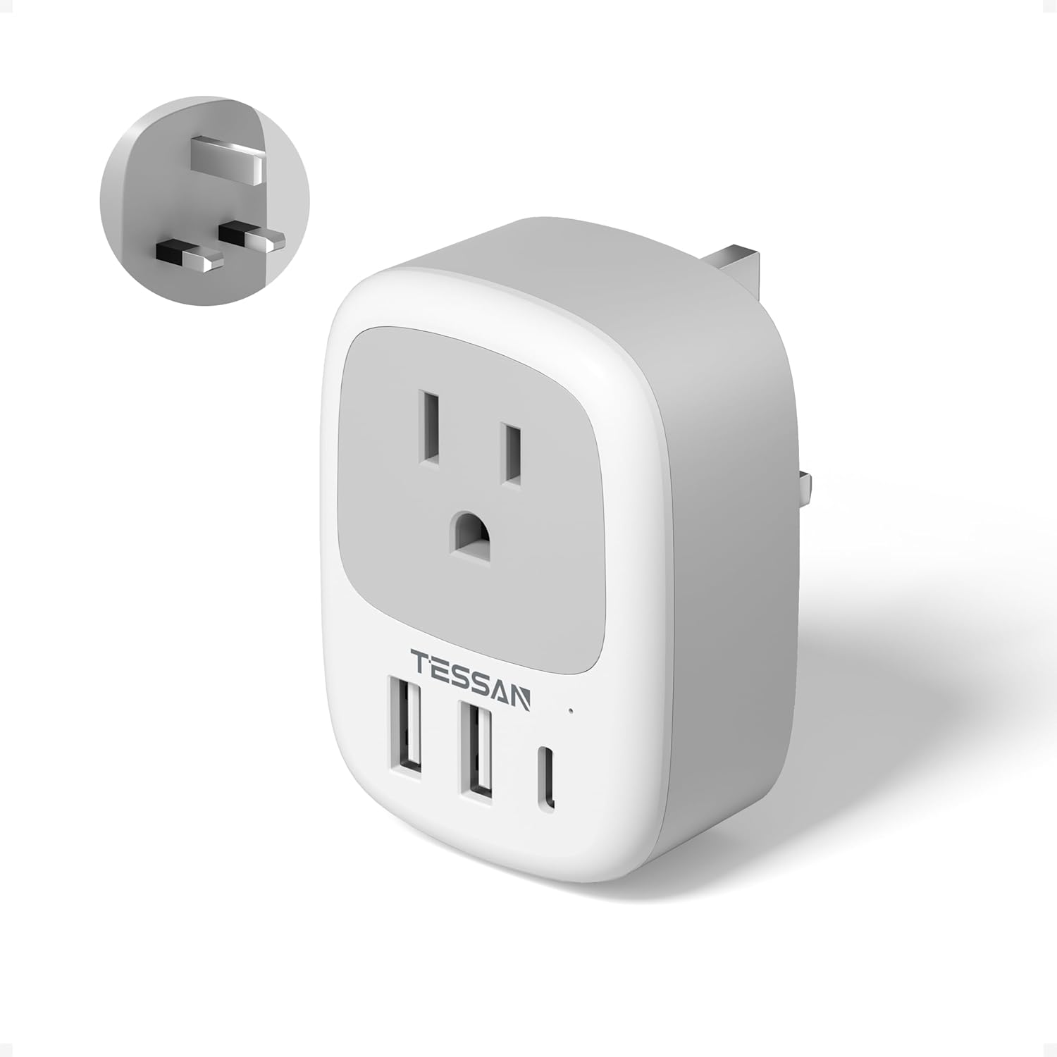 Detalle de TESSAN US to UK Plug Adapter 3250W 🔌