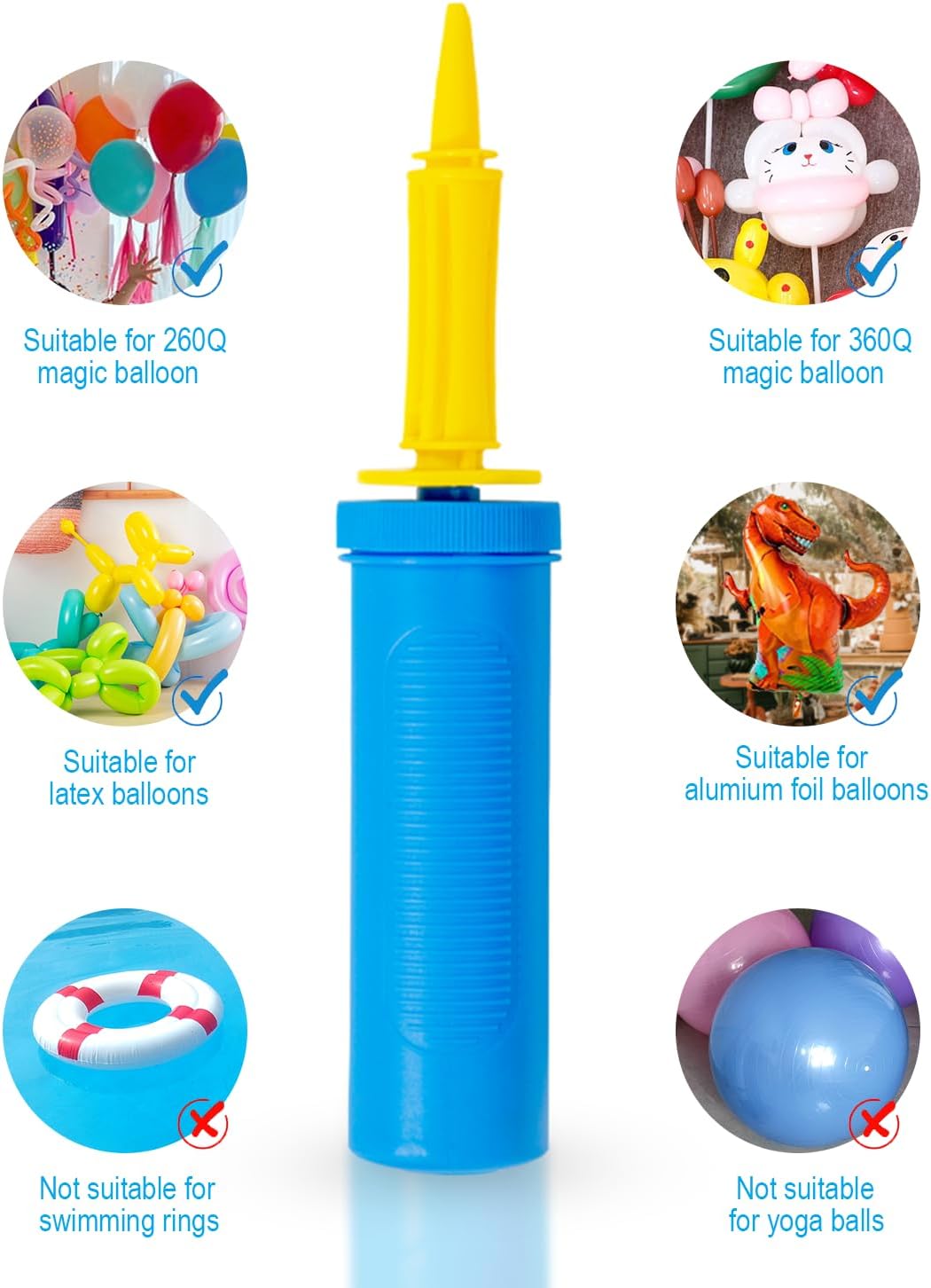 Thumbnail 3 de Pompe à ballon à main pour ballons en latex et alu — pompe à air pratique pour mariages et anniversaires