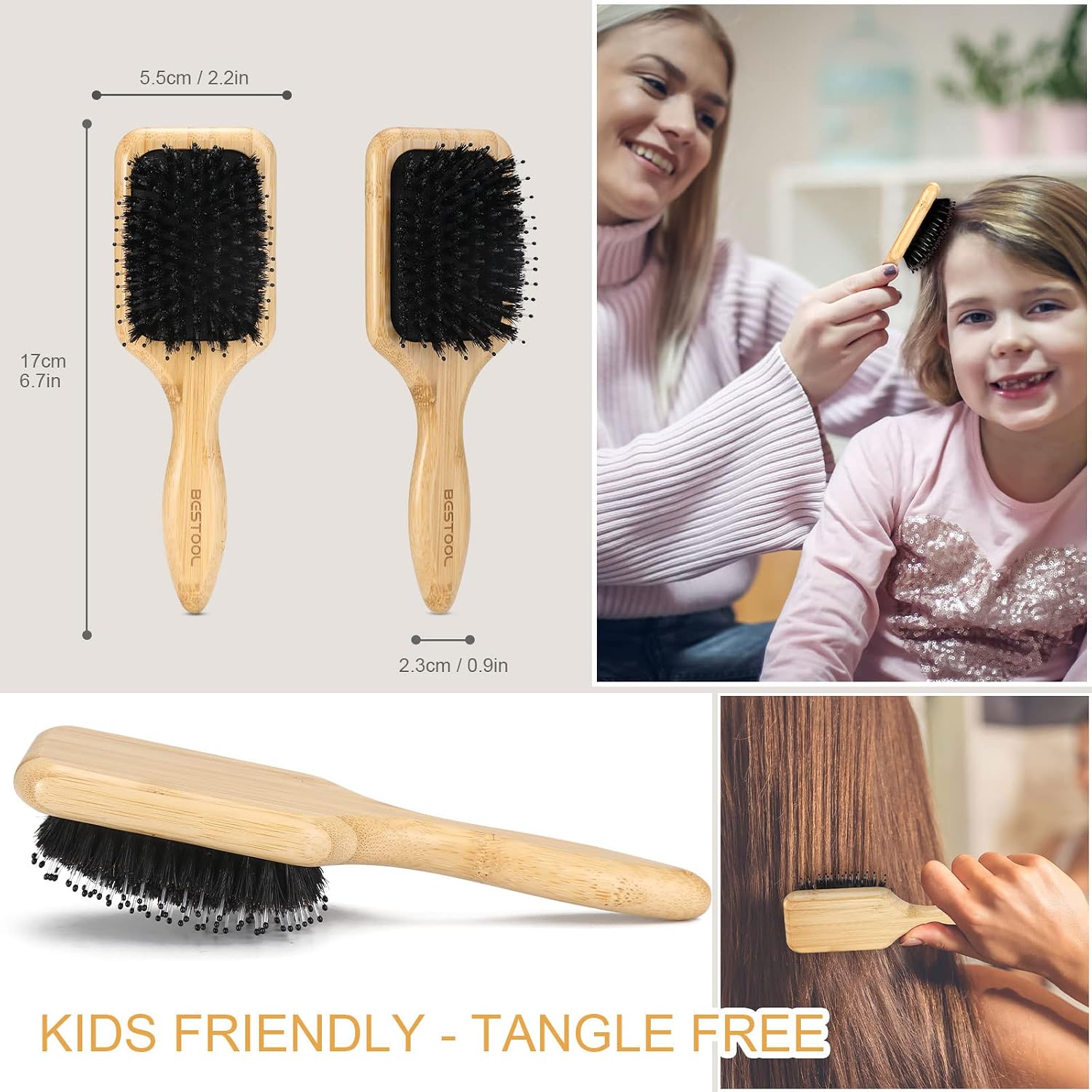 Detalle 1 de BESTOOL Petite brosse cheveux 1 carré
