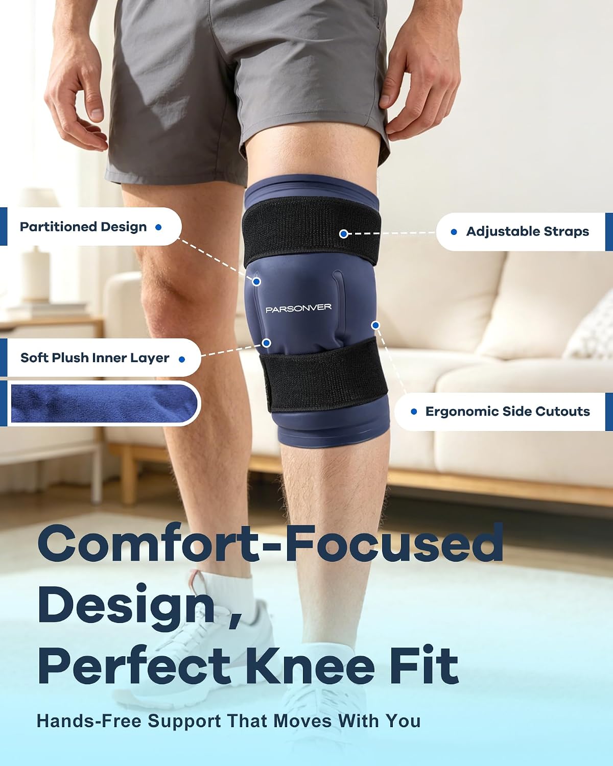 Thumbnail 3 de Knee Ice Pack Wrap: 60-Minute Reusable Cold Therapy for Knee Pain Relief