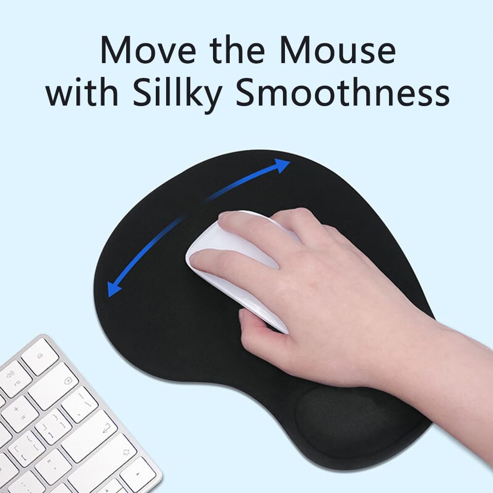 Detalle de JYWYBF Ergonomic Mouse Pad with Wrist Rest, Blue Gel Support, Non-Slip Base