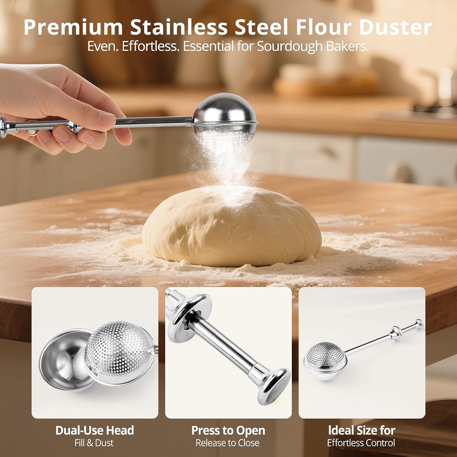 Detalle 1 de Sourdough Starter Kit with Silicone Proofing Baskets