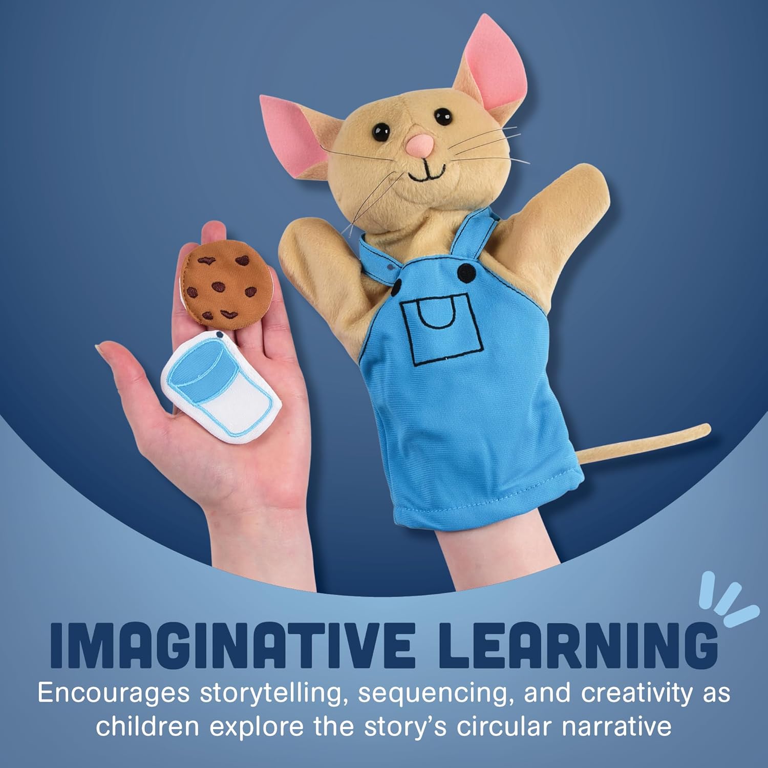 Detalle de Constructive Playthings If You Give a Mouse a Cookie puppet set 16 pieces