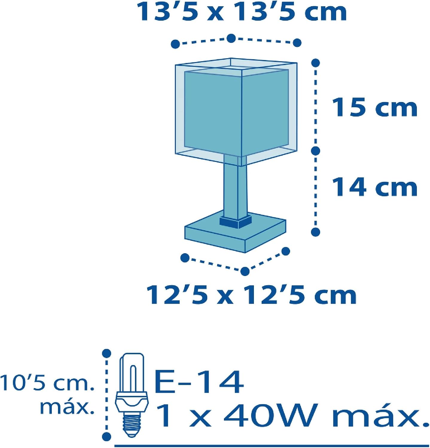 Detalle de Dalber Petit Marin Seemann Wal Blau – Kinder Tischlampe mit maritimem Charme (E14, 40W MAX)
