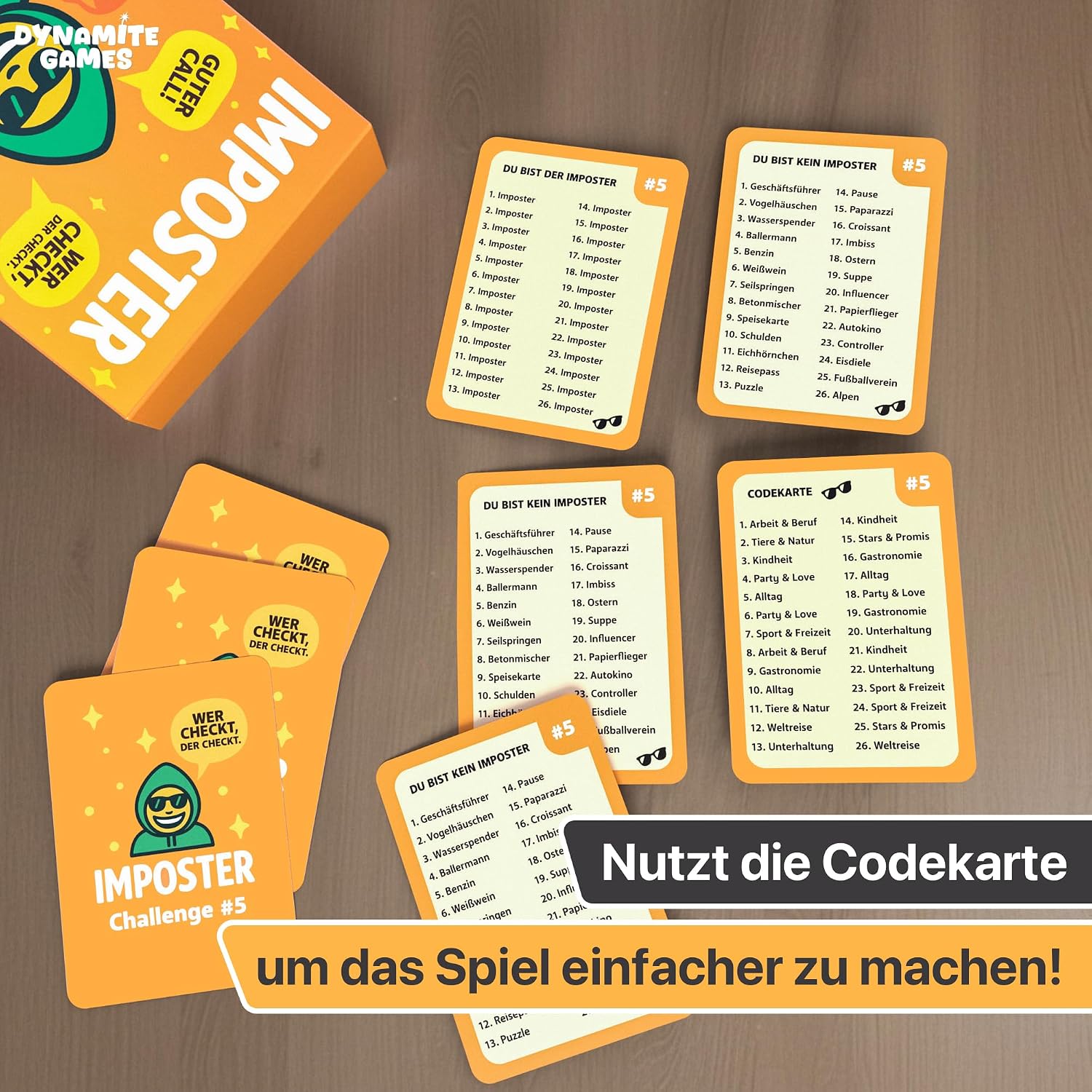 Detalle de Imposter – Wer ist der Hochstapler? | +550 Aufgaben – Virales Partyspiel zum Bluffen, Raten & Lachen