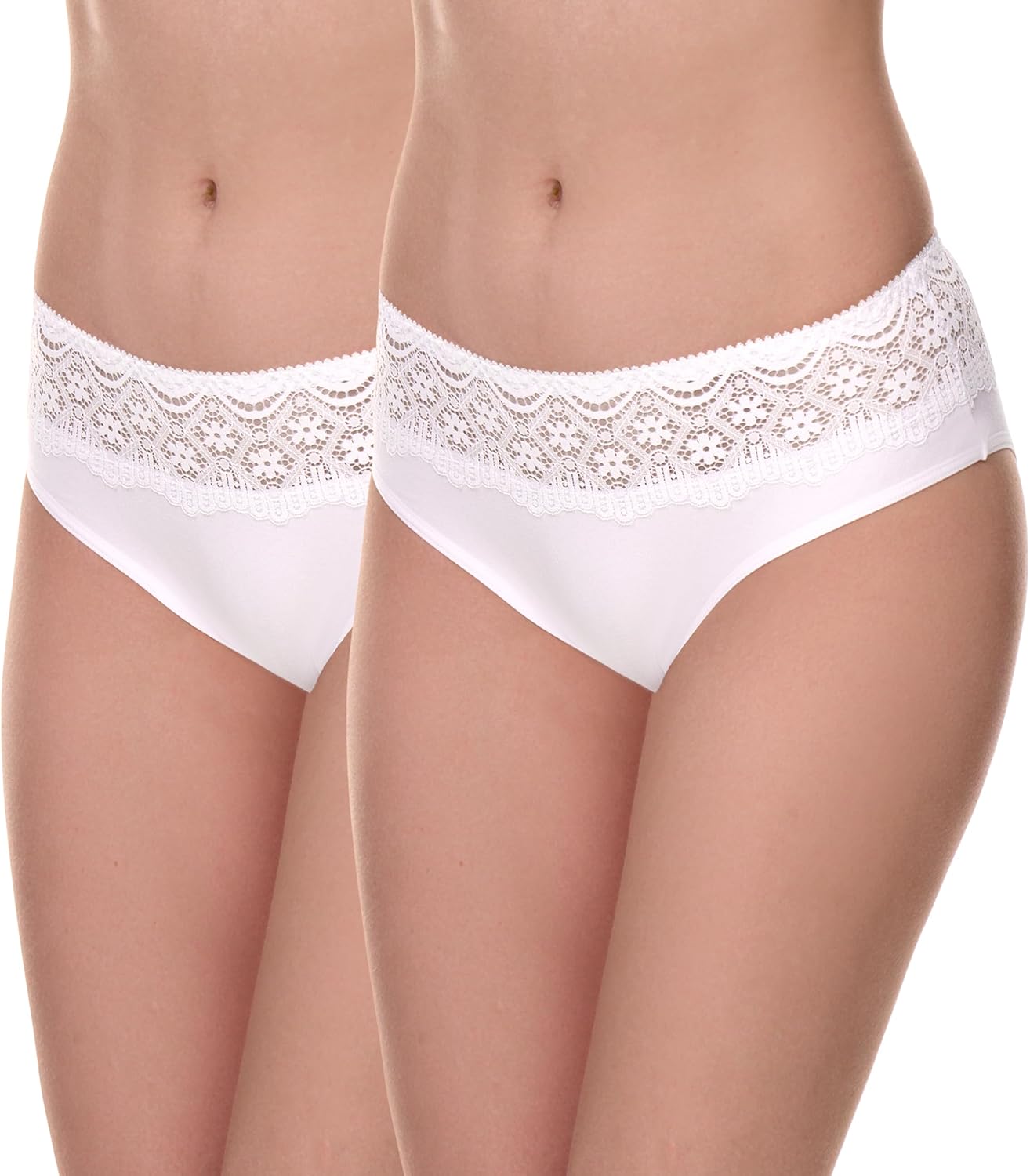 Detalle de Merry Style Culotte Femme en Coton avec Dentelle – Slip confortable et respirante