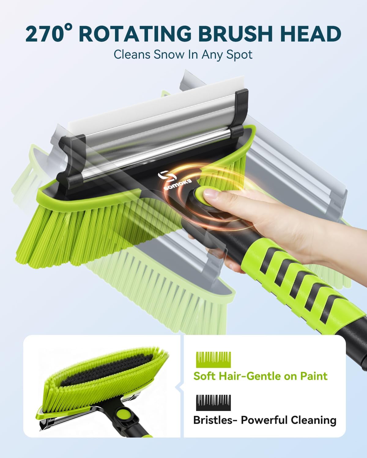 Detalle 2 de 60" Upgraded Snow Brush Shovel with Squeegee