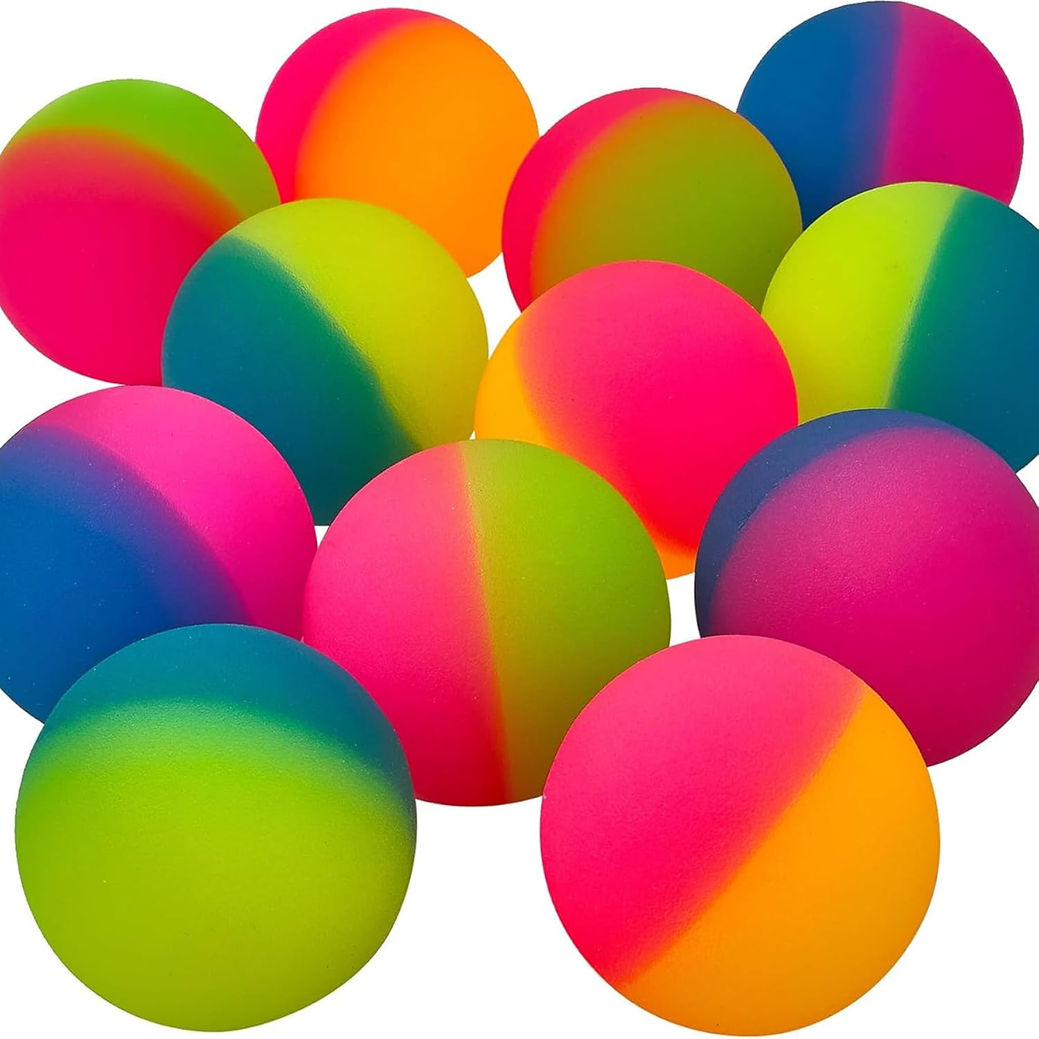 Detalle de Bedwina Jumbo Super Bouncy Balls da 60 mm — confezione da 12 palline neon per feste e premi all'ingrosso