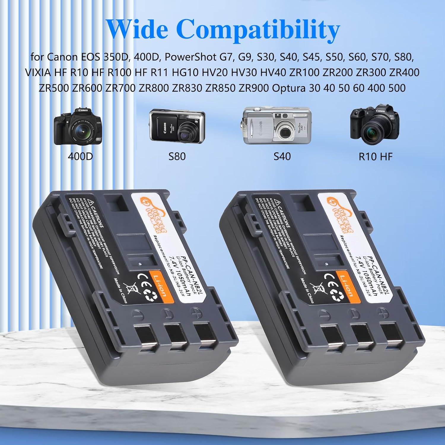 Detalle de Pickle Power NB-2L NB-2LH Battery and Charger for Canon DSLRs and PowerShot models