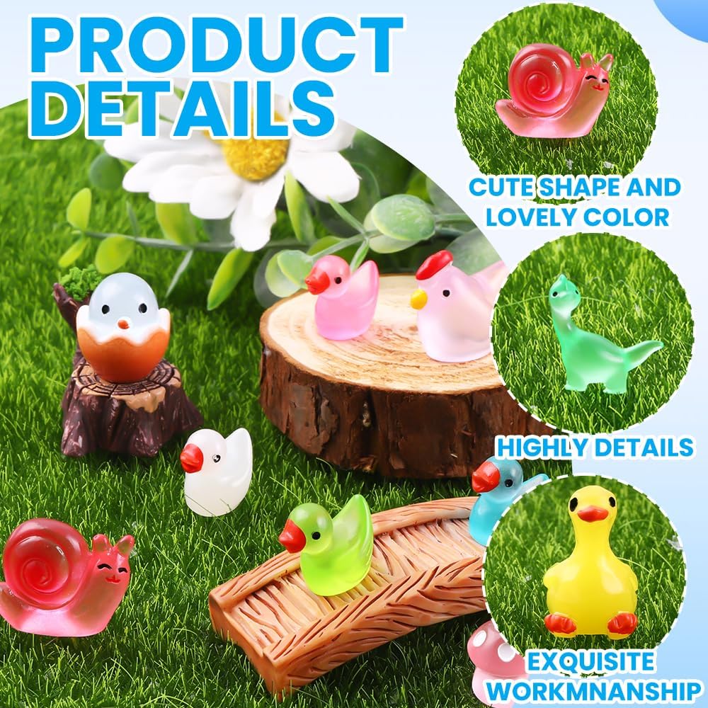 Thumbnail 4 de XIMISHOP 130PCS Mini Luminous Resin Animals 🐣