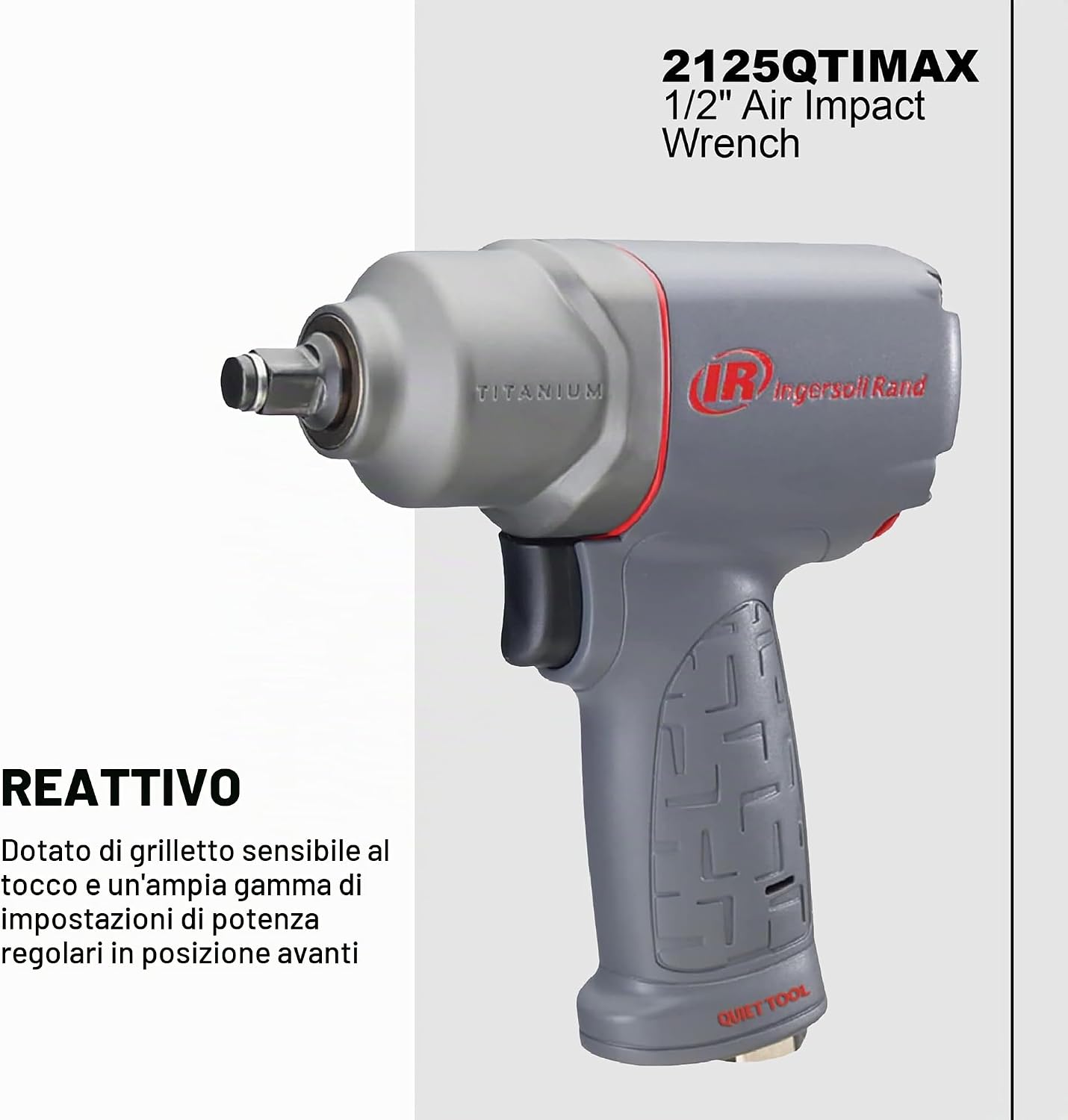 Detalle de Ingersoll-Rand 2125QTIMAX Avvitatore a Massa Battente: Potente, Leggero e Pronto all’Uso