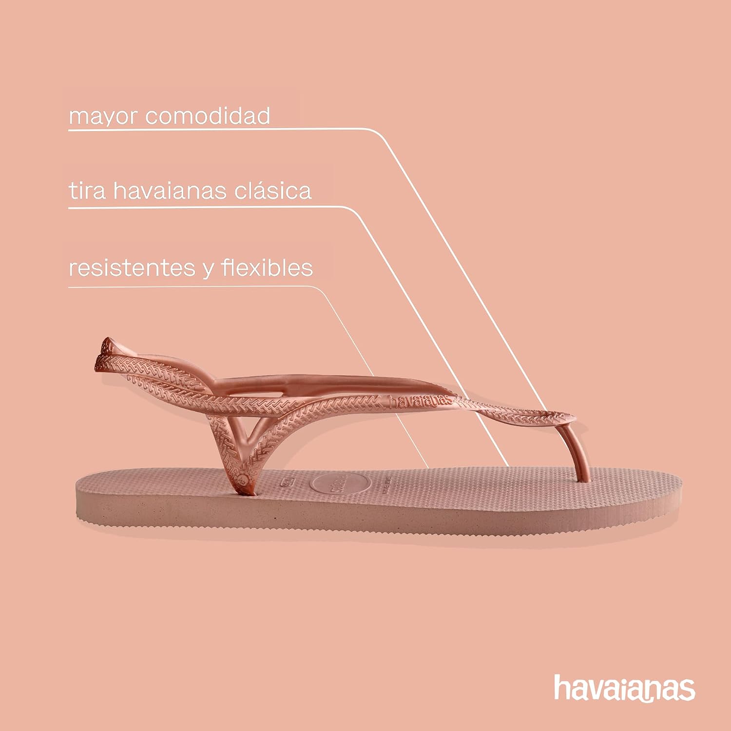 Detalle 2 de Havaianas Luna Mujer: Sandalias Rosa Azafrán 39/40 EU