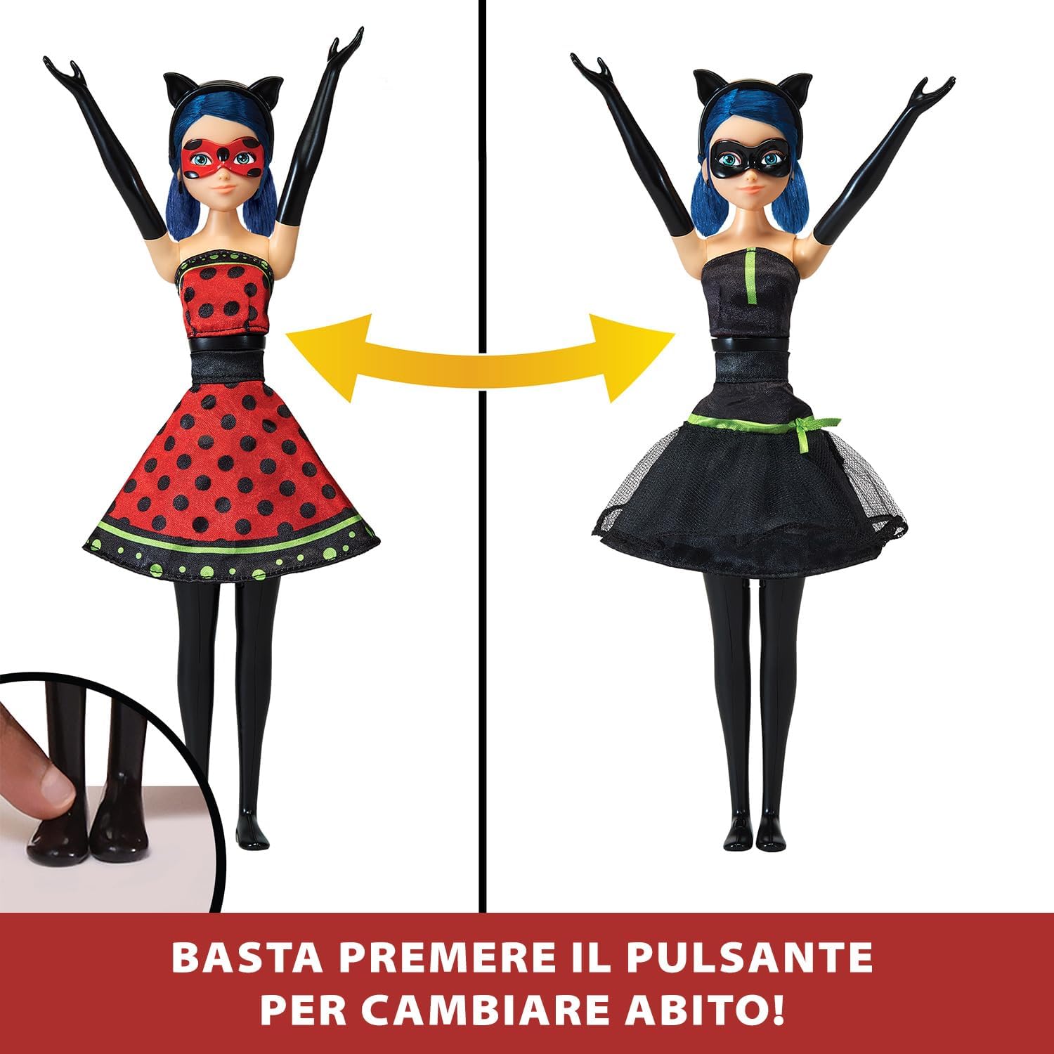 Detalle de Bandai P50414 Miraculous Biedronka, lalka 26 cm z automatyczną transformacją