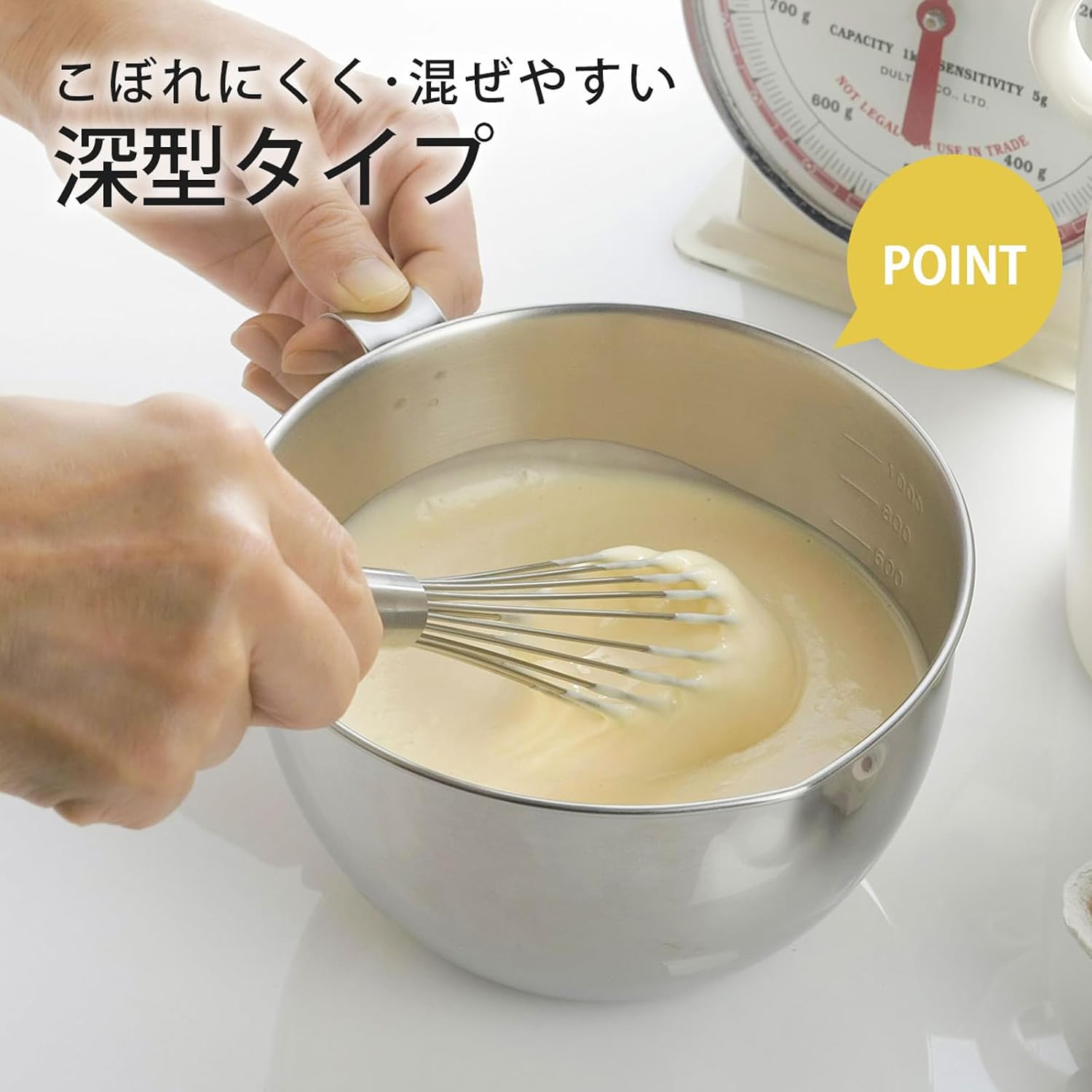 Detalle de 下村企販 47057 下ごしらえボウル 15cm|取っ手・目盛り付き、深型1.3L