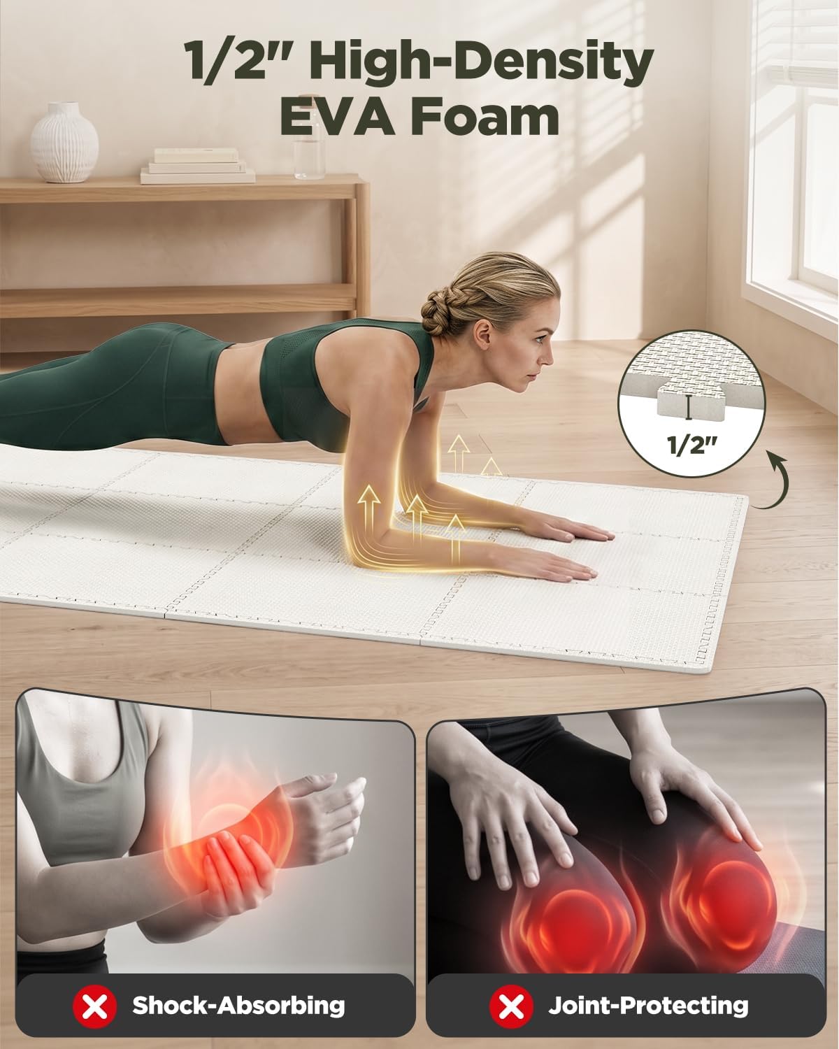 Thumbnail 4 de VivaLuz VLBG06-GM4-12 EVA Puzzle Exercise Mats, 16 Tiles, 64 Sq. Ft.