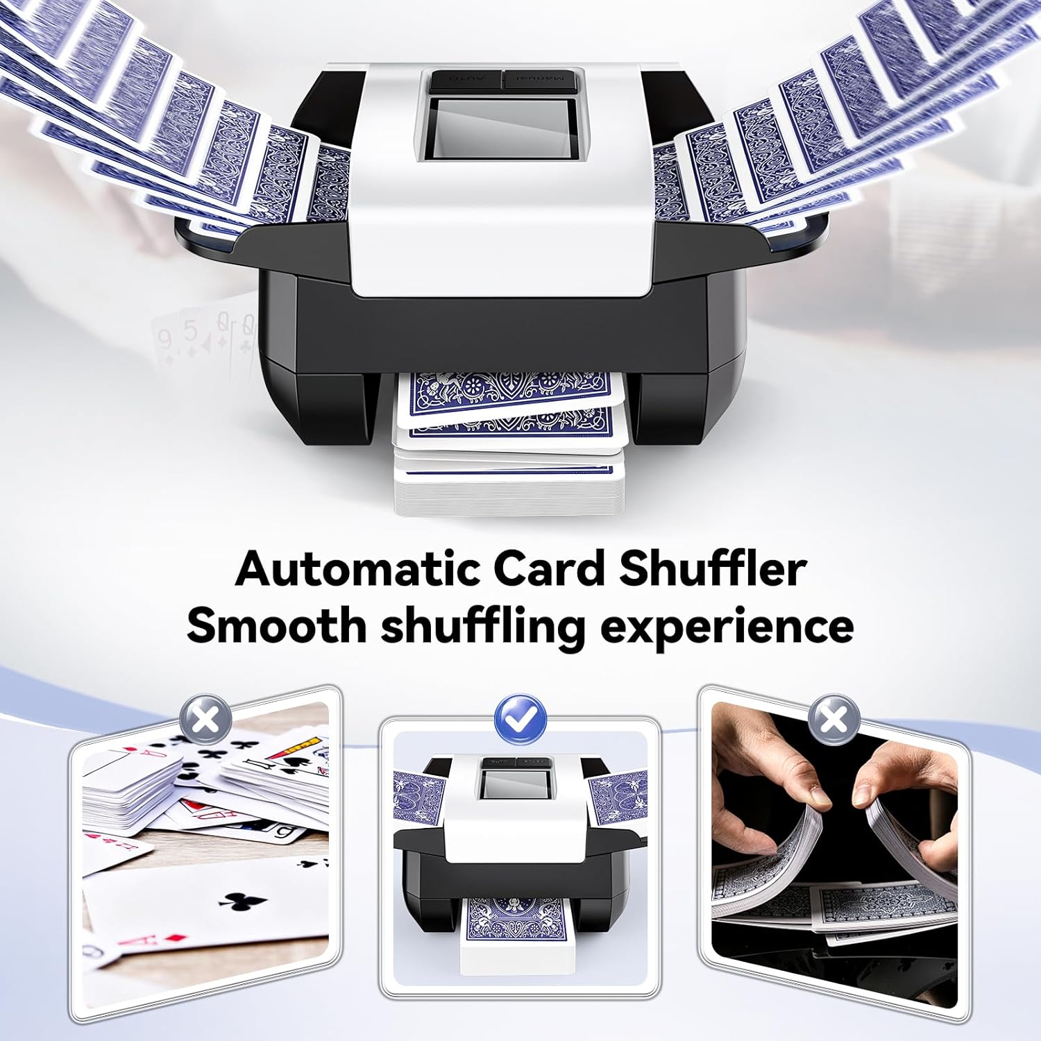 Thumbnail 3 de XPAW Automatic Card Shuffler (X1) for 1–2 Decks with Dual Auto/Manual, USB-C Rechargeable