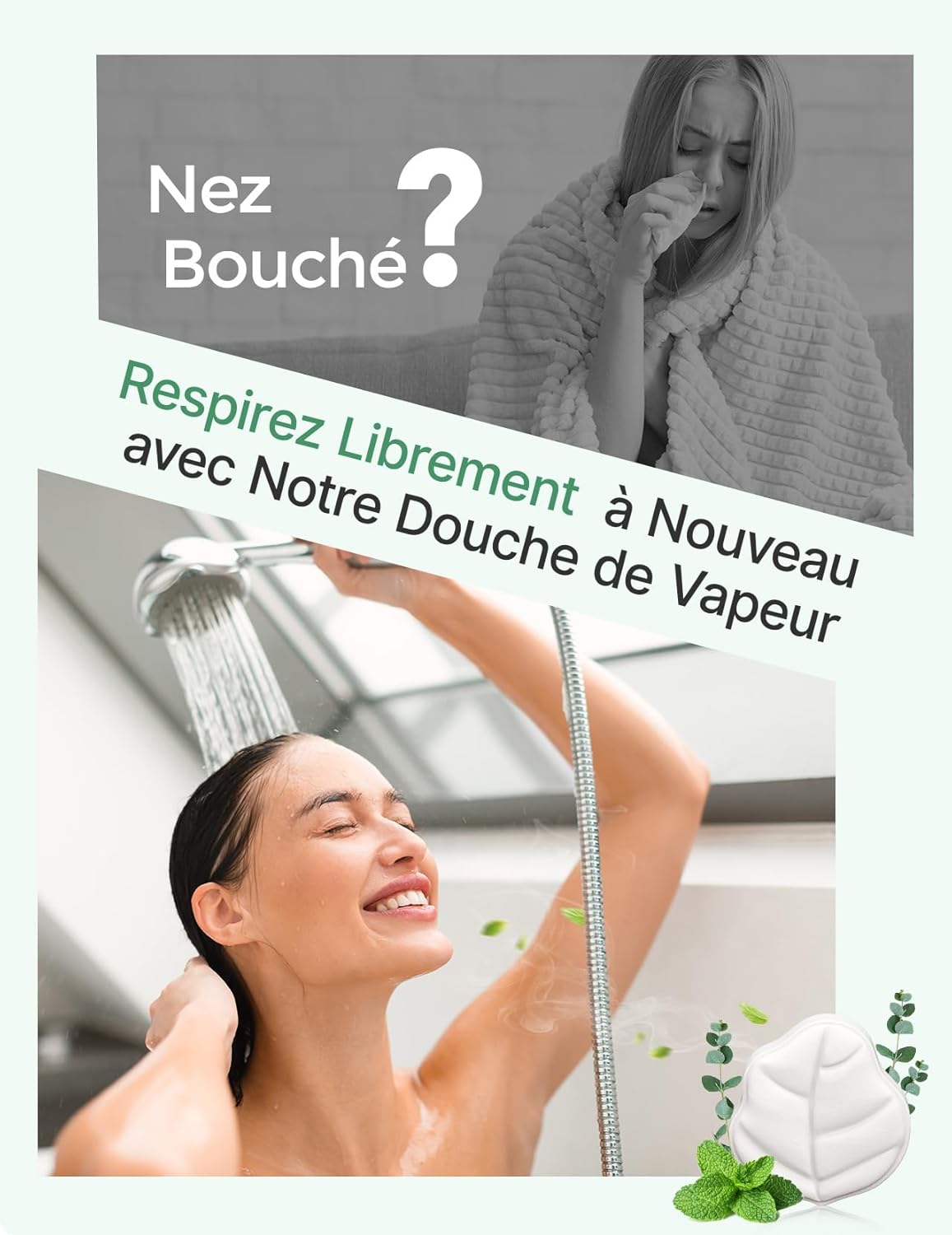 Detalle 2 de Bombes de douche Momcozy – lot de 14 vaporisateurs feuille d’eucalyptus à la menthe poivrée et eucalyptus
