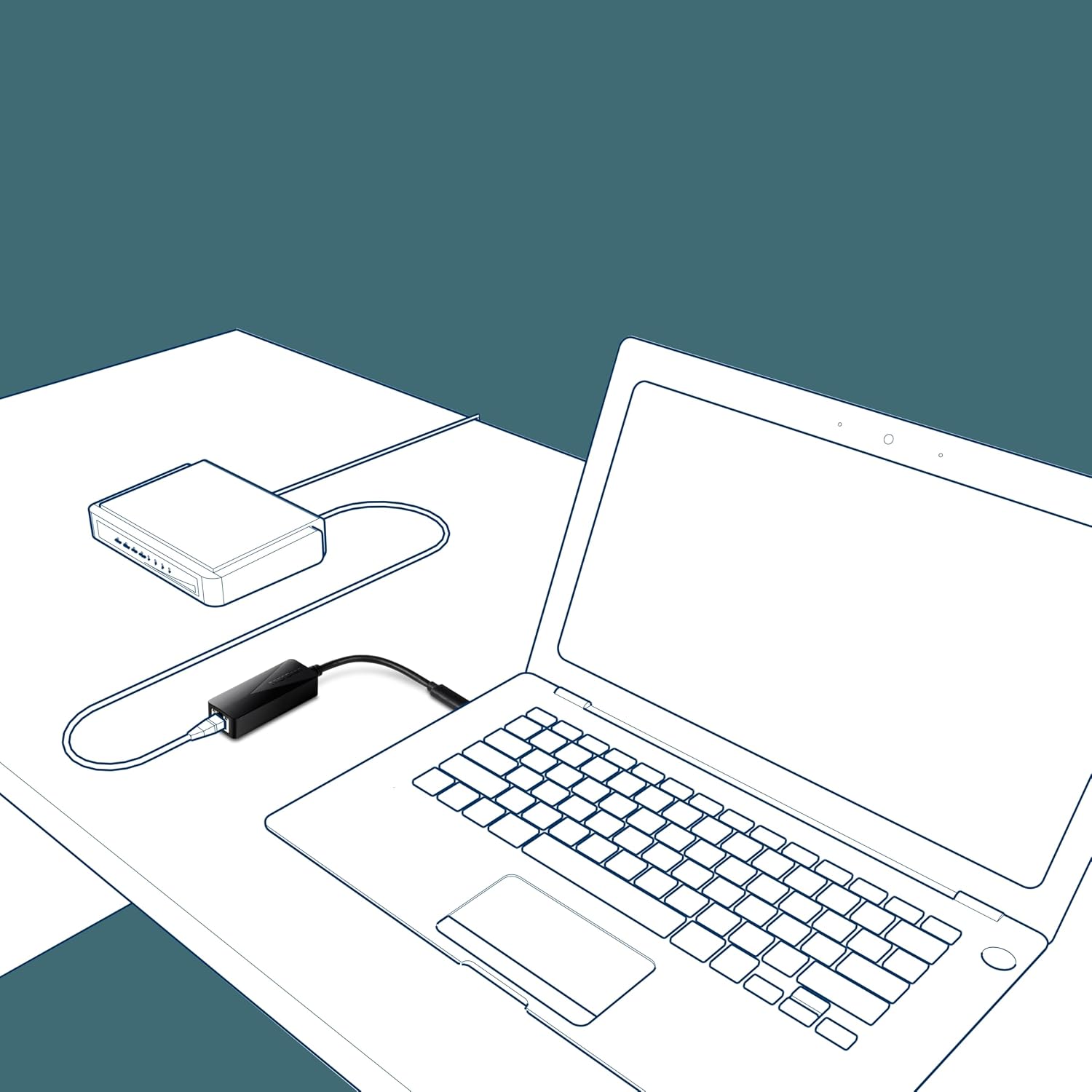 Detalle de TRENDnet TUC-ETG USB-C to Gigabit Ethernet Adapter (Windows, Mac, Nintendo Switch) — USB-C to 1 Gbps wired LAN