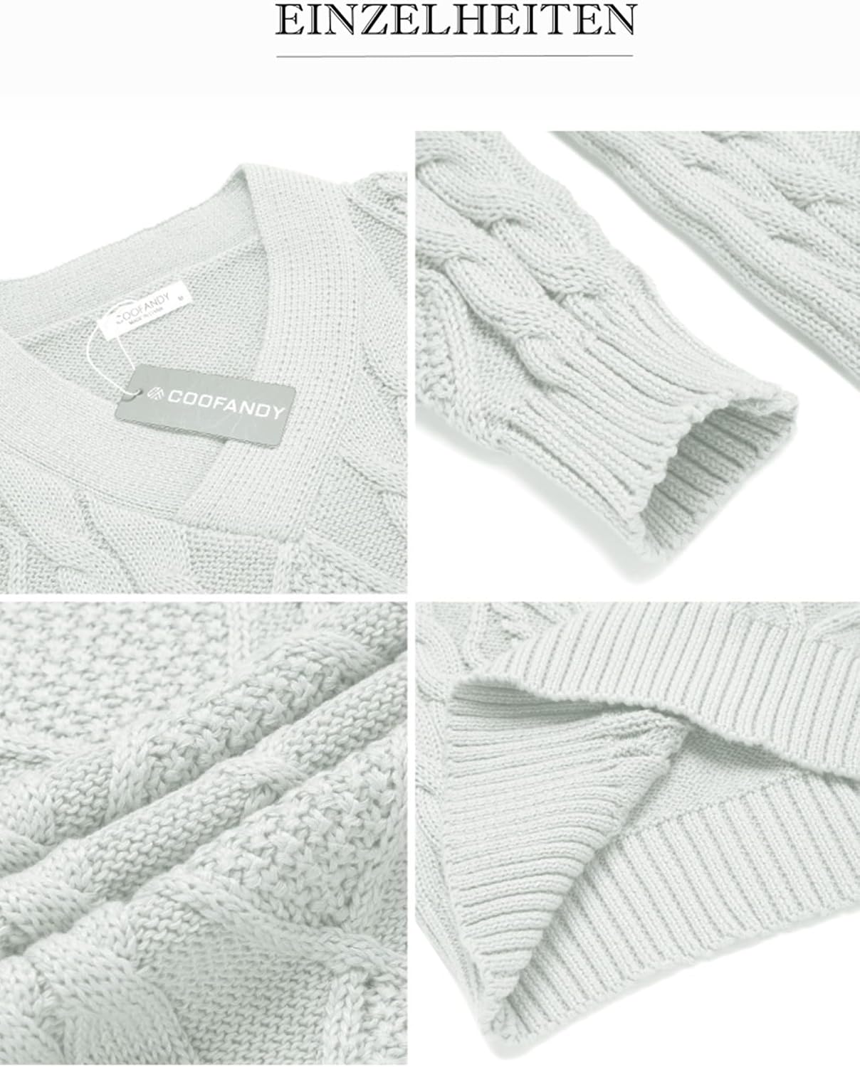 Thumbnail 5 de COOFANDY Maglione invernale slim fit V