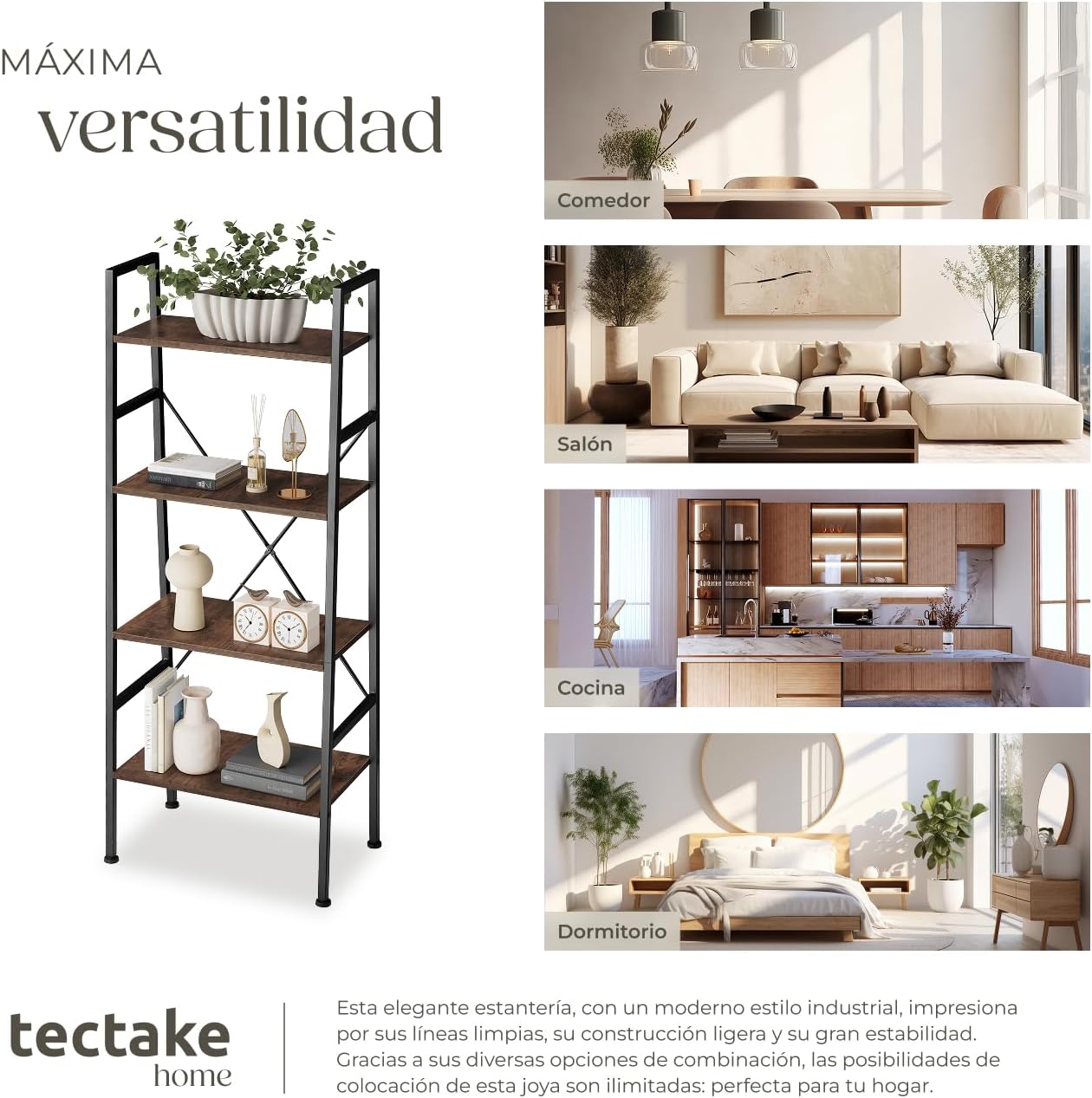 Thumbnail 6 de tectake Estantería escalera 57,5 x 35,5 x 139 cm
