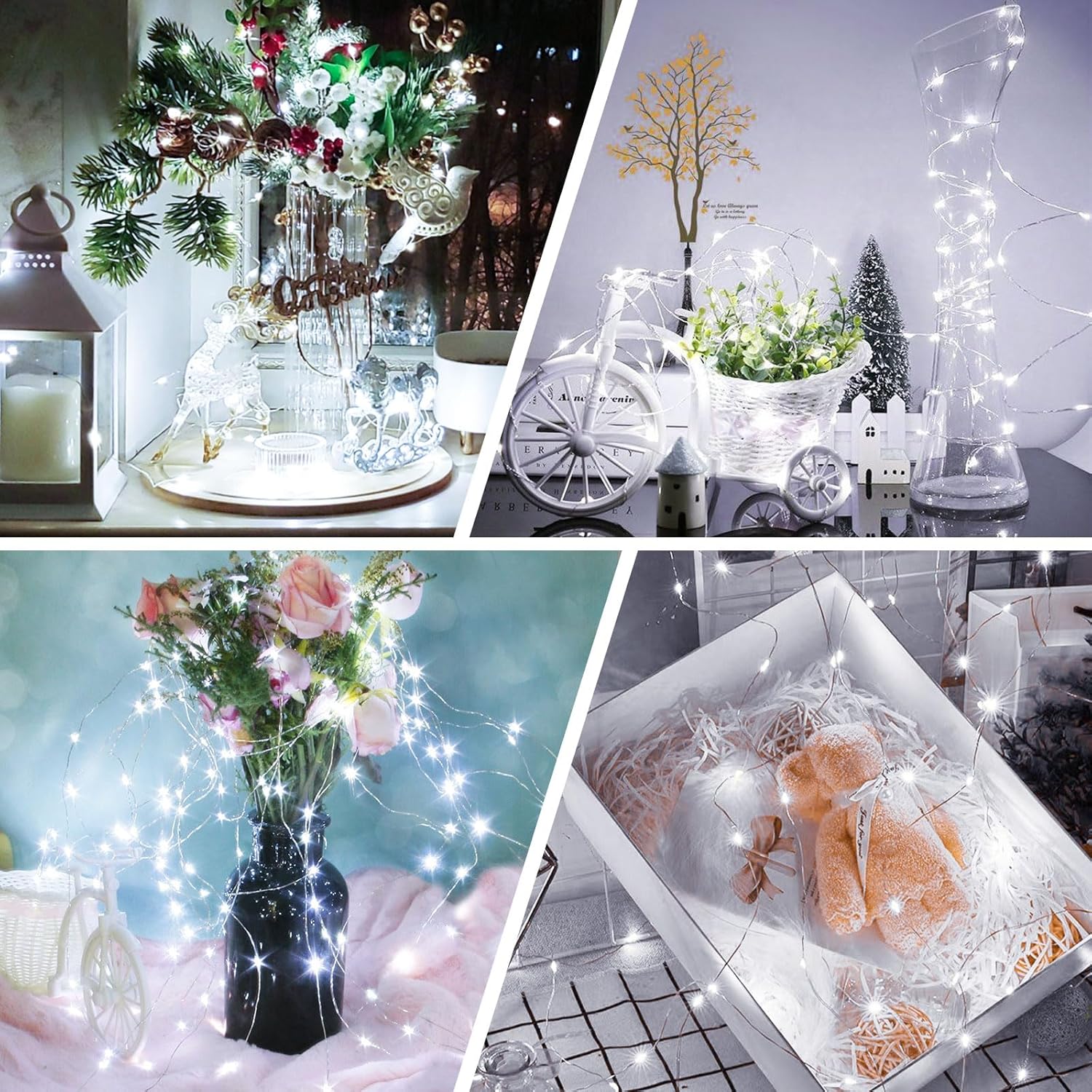 Thumbnail 5 de Luci Solari Esterno 2 Pacchi 16+2 m 160 LED bianco freddo, IP65 con 8 modalità e memoria