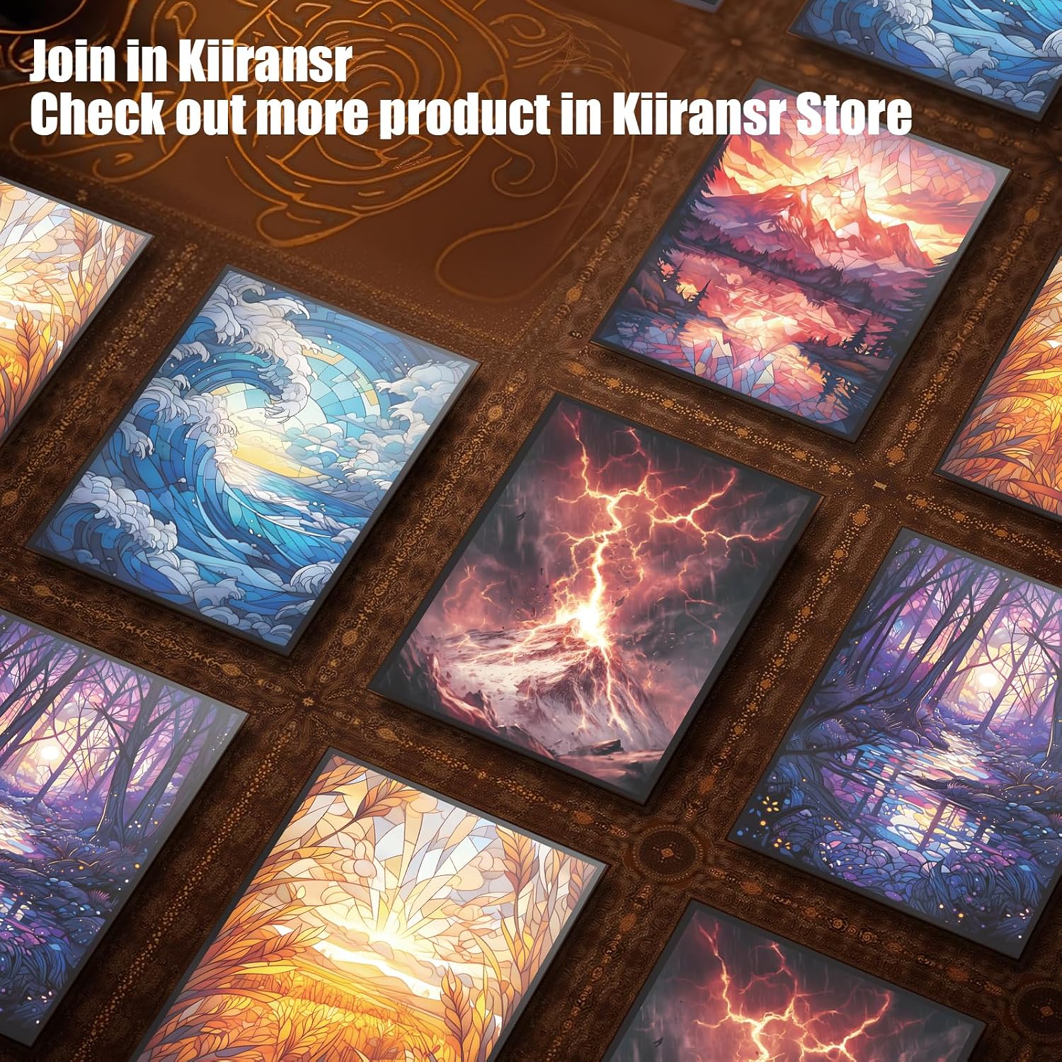 Detalle 2 de Kiiransr ステンドグラスアイランド MTG用カードスリーブ 100枚・透明フロント/マット背面