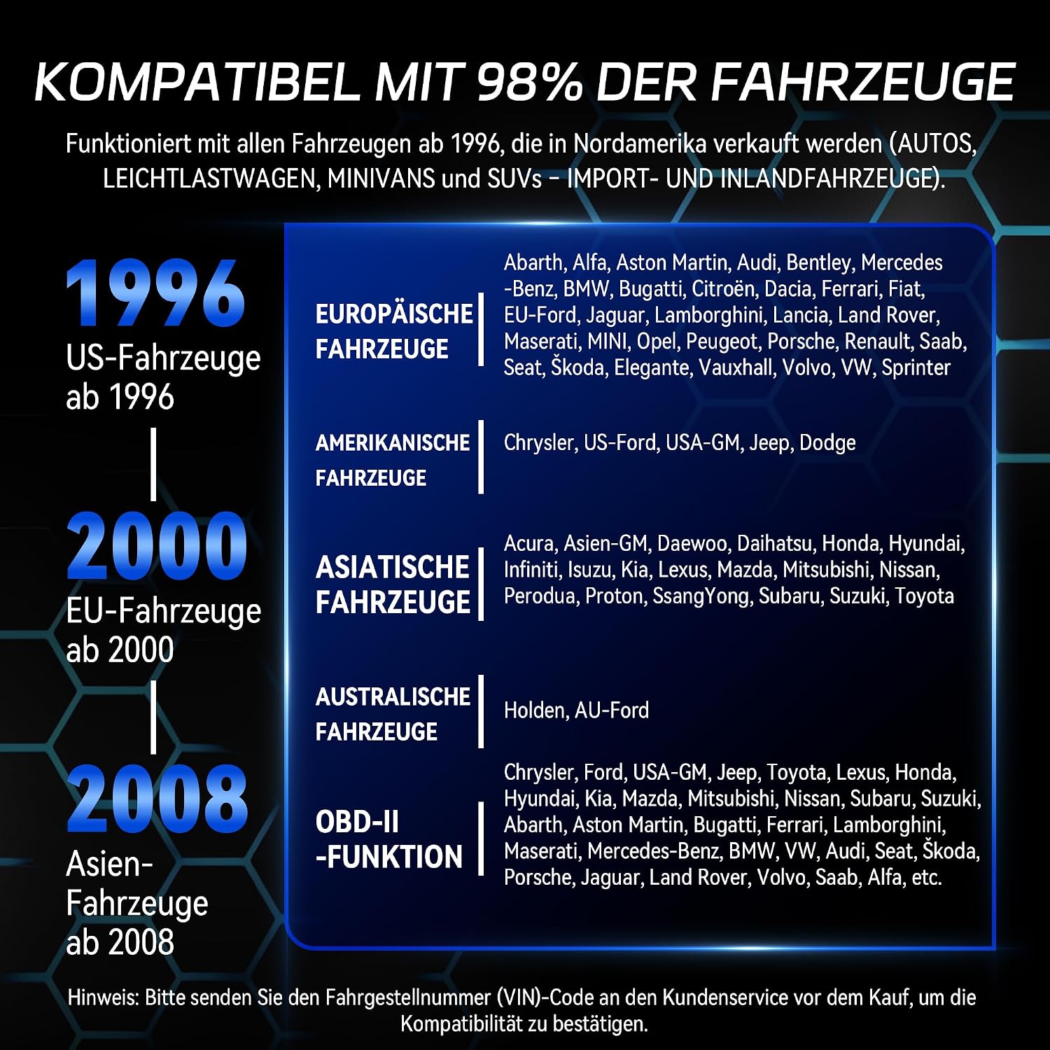 Thumbnail 6 de OBD2 Diagnosegerät Universal Auto Auslesegerät
