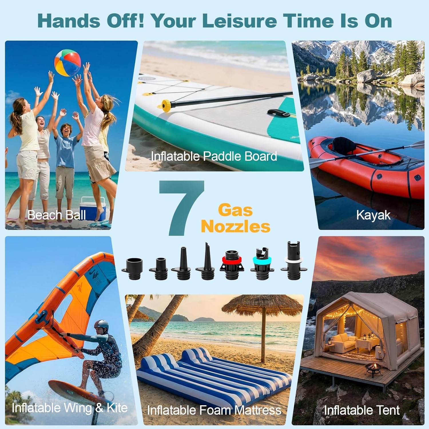 Thumbnail 6 de Rafeox Paddle Board Electric Pump: 22 PSI Portable Rechargeable SUP Air Pump