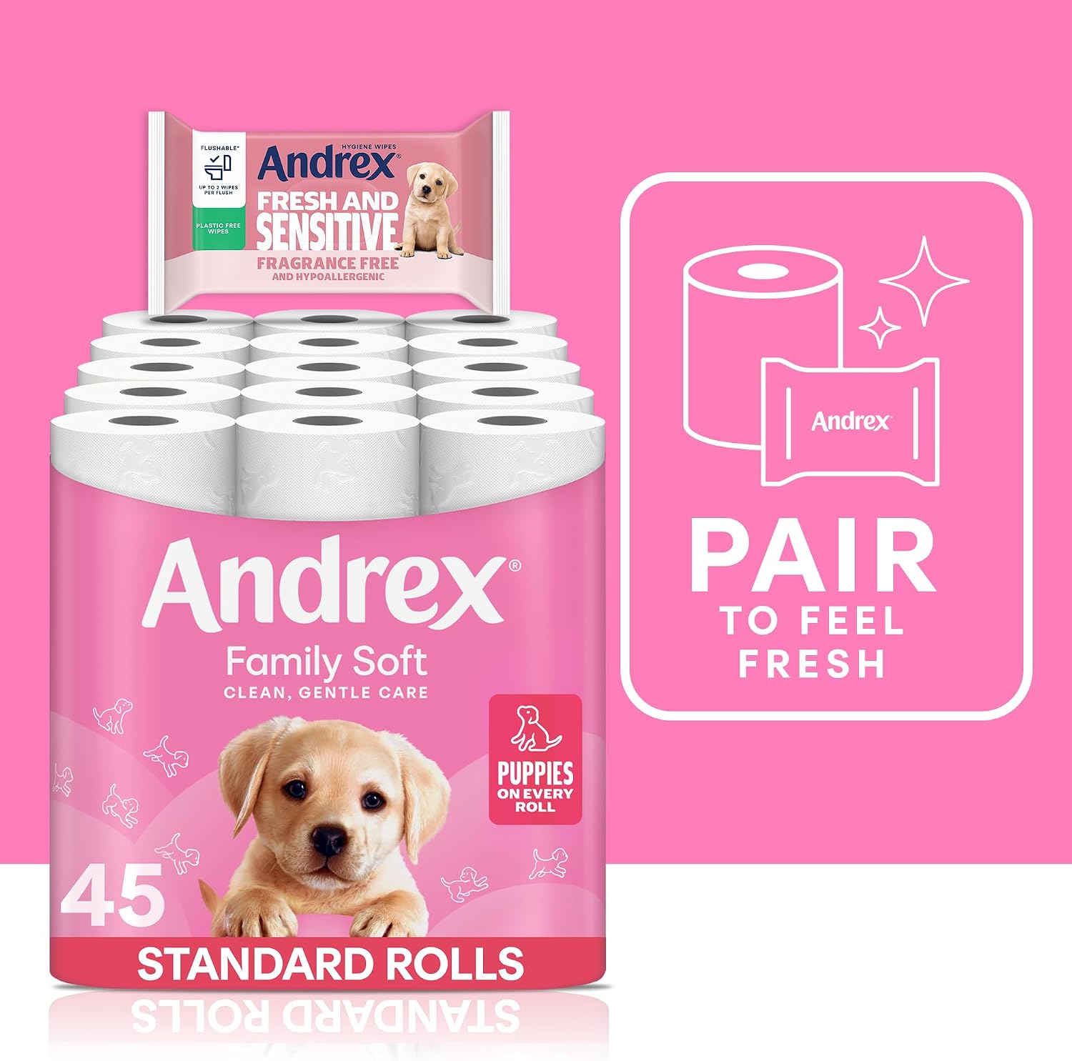 Detalle de Andrex Family Soft Toilet Roll – 45 Rolls, Fragrance Free, FSC Certified