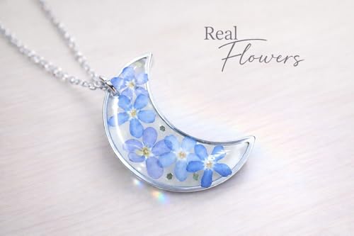 Thumbnail 4 de Generico BeFloral, collana donna con luna, fiori veri e ciondolo dorato