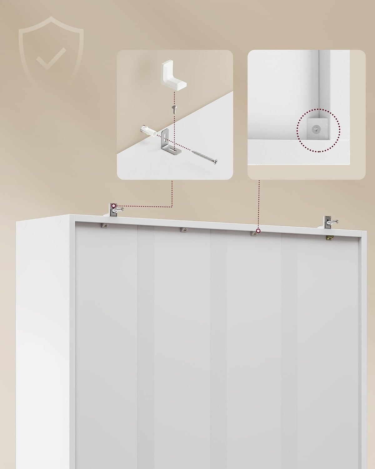 Detalle de VASAGLE CUSTOS Collection LBC412W01 6-Tier Adjustable Bookcase, Cloud White