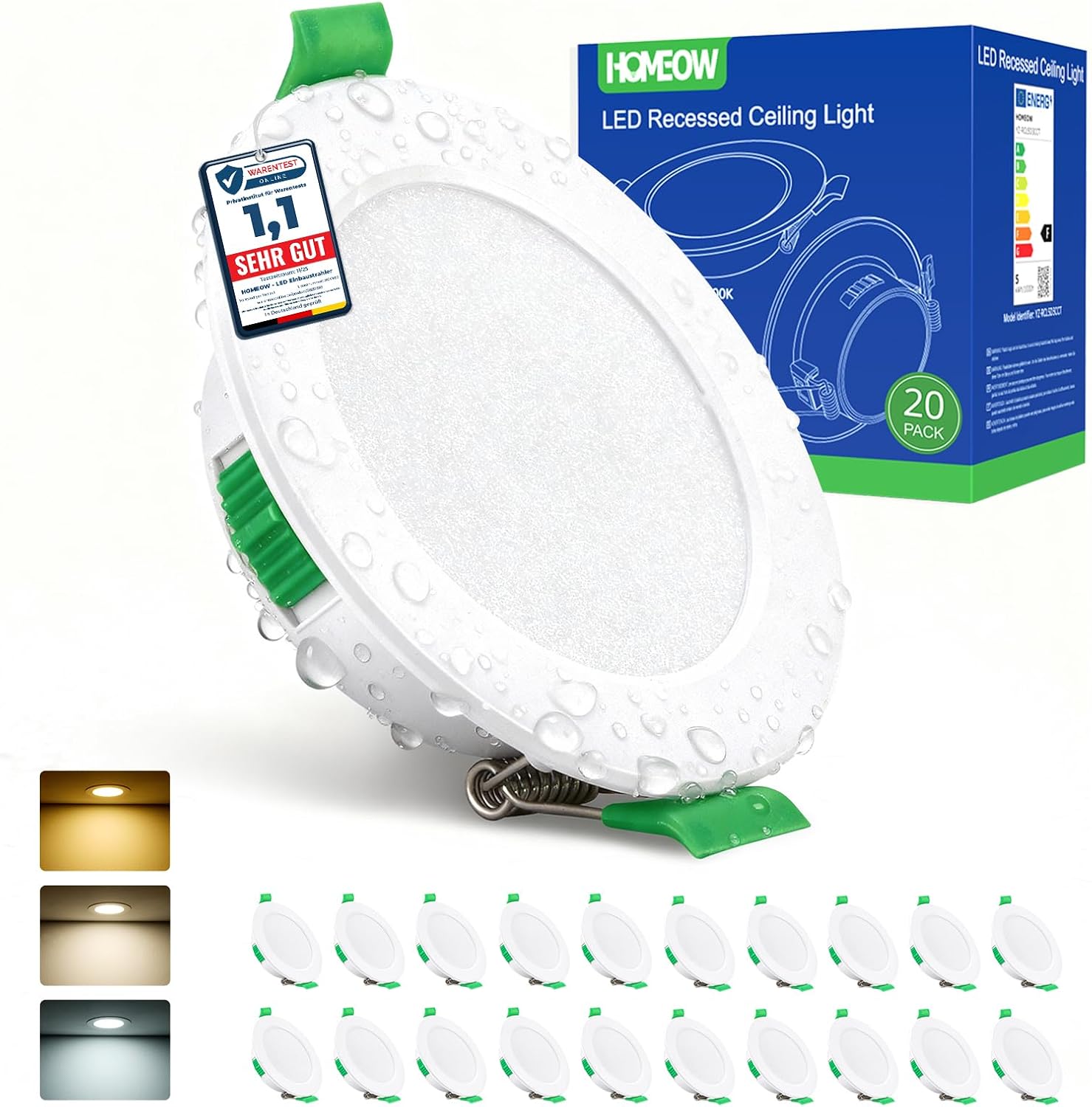 Detalle de HOMEOW 20er LED Einbaustrahler 5W