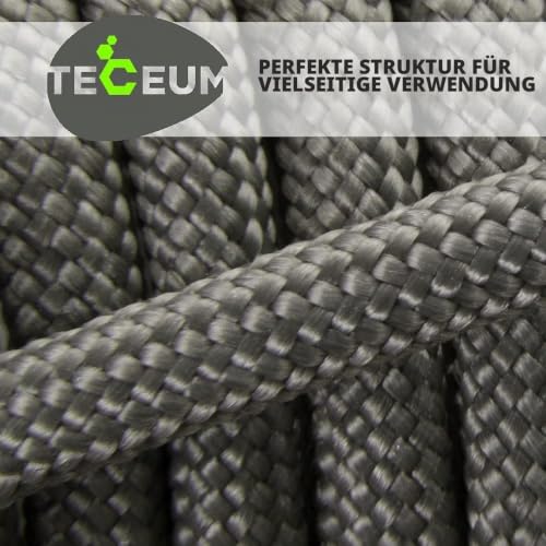 Detalle de TECEUM Paracord 550 Typ III – 4 mm, Dunkelgrau, 30 m | Vielseitige Nylon-Schnur für Camping und Survival