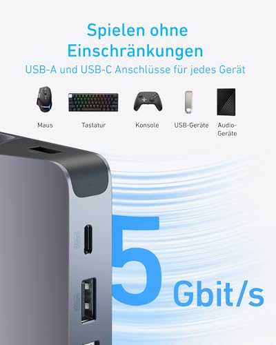 Thumbnail 4 de Anker Docking Station 6-in-1 für Steam Deck & ROG Ally – 90W PD, HDMI 4K@60Hz, Ethernet 1 Gbit/s, USB-C & USB-A