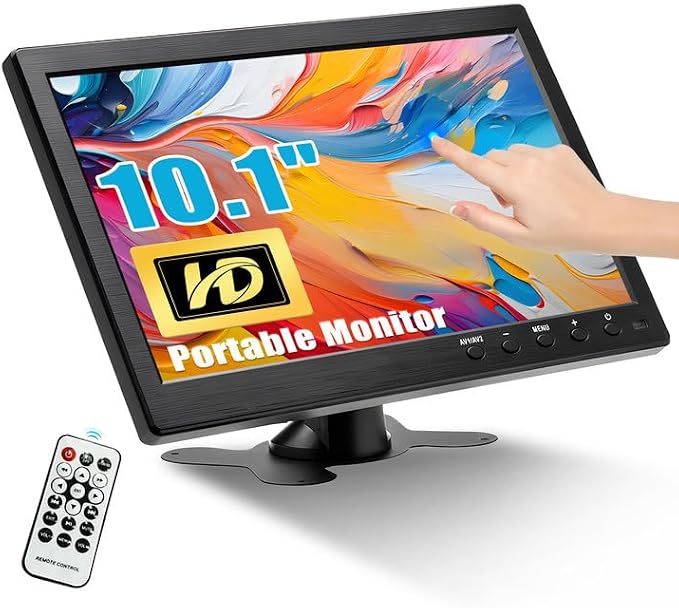 Detalle de CAMECHO 10,1" Monitor Portátil HD 📺 con Entradas múltiples
