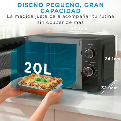 Thumbnail 1 de Midea microondas sobremesa de 20 litros y 700 W sin grill (plato giratorio, descongelación)