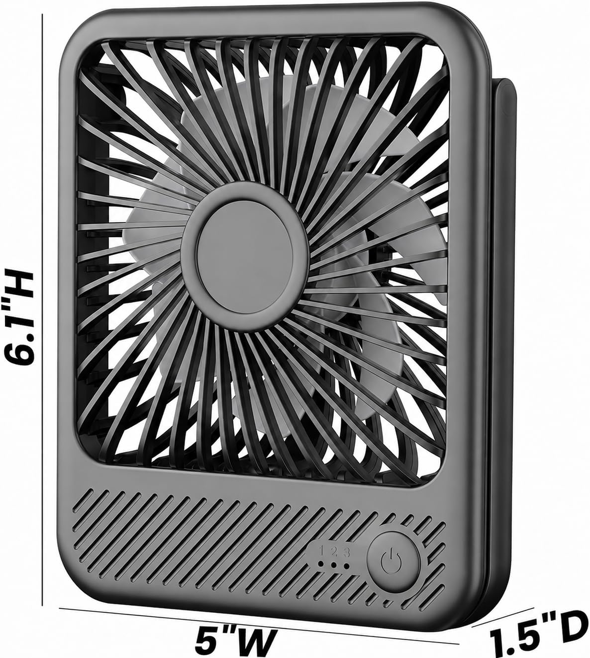 Thumbnail 6 de Koonie F491 5-Inch USB-C Desk Fan, 3 Speeds, 180° Tilt, Quiet