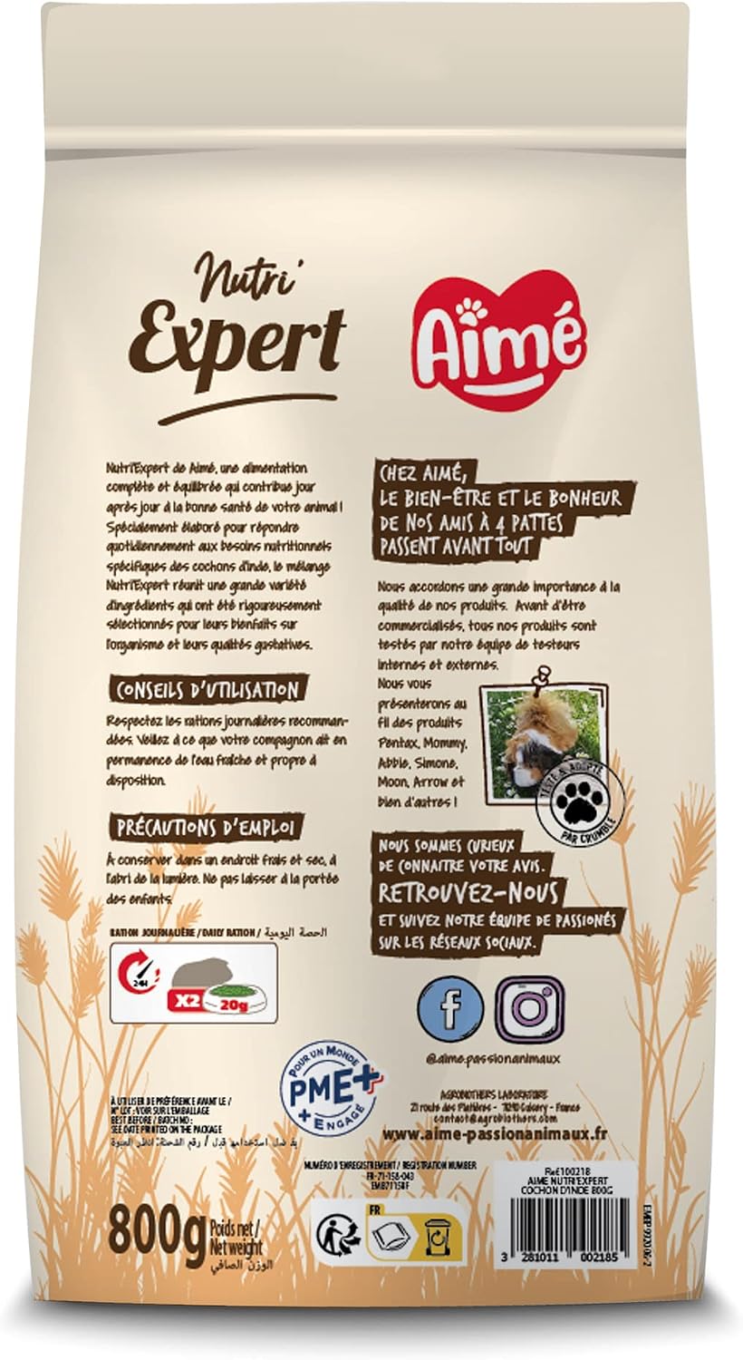 Detalle 2 de Aimé | Nutri'Expert Meerschweinchen Futter Premium-Mischung – 800 g