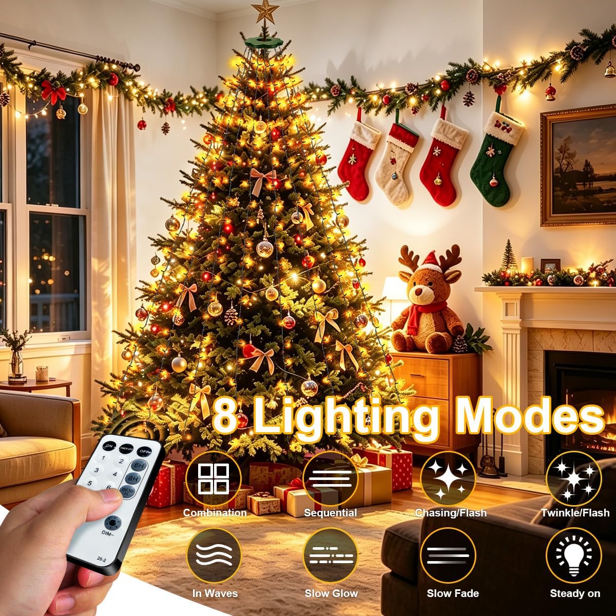 Thumbnail 1 de DREAMLAND DRCR100 Christmas Tree Topper Lights, 240 Warm White LEDs