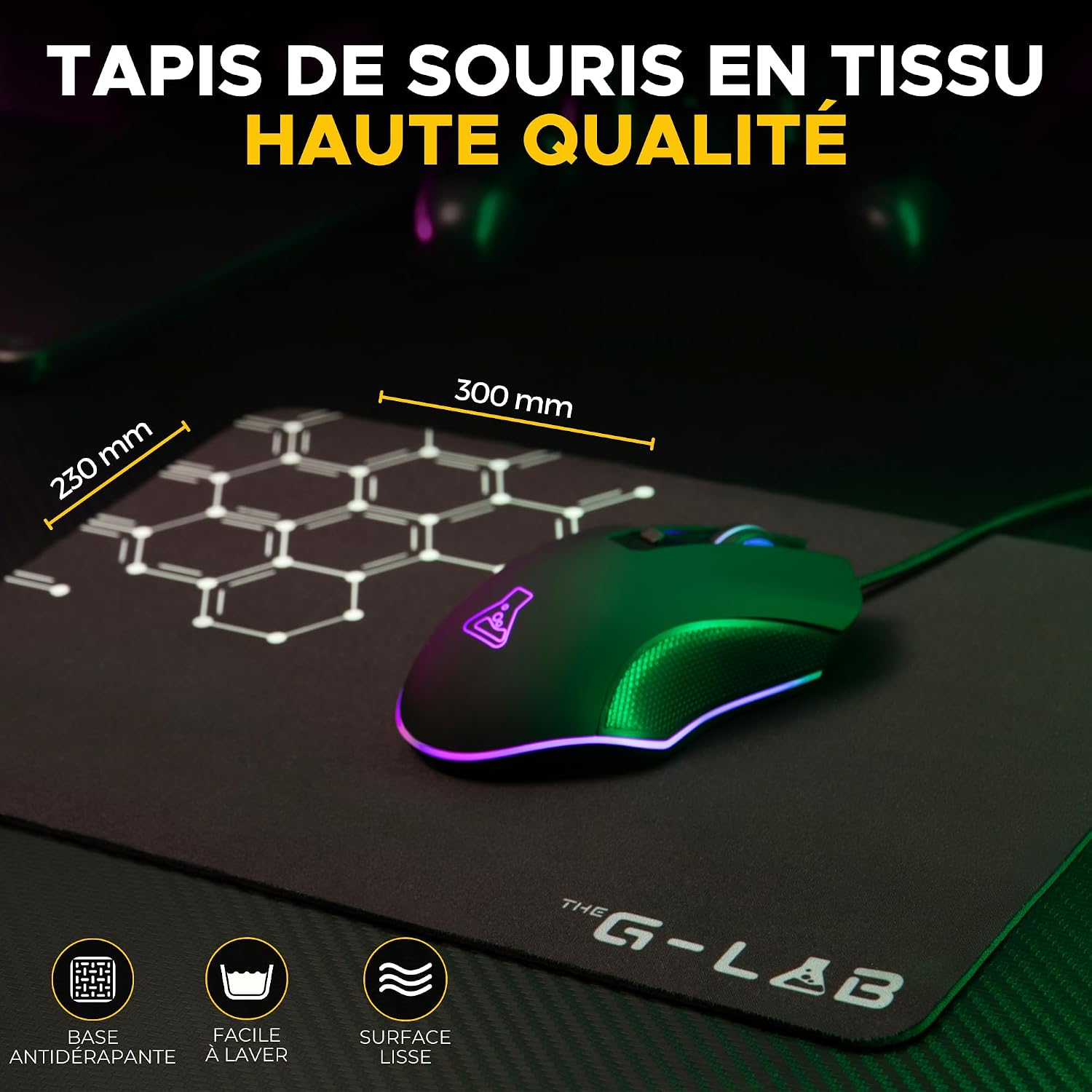 Detalle de The G-Lab Combo Hélium – Clavier + Souris + Tapis 3 en 1 pour PC, PS4/PS5 et Xbox