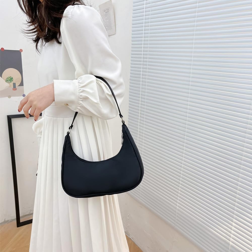 Thumbnail 1 de Aucuu Umhängetasche Damen – Nylon Retro Handtasche mit Pom-Pom Schlüsselanhänger