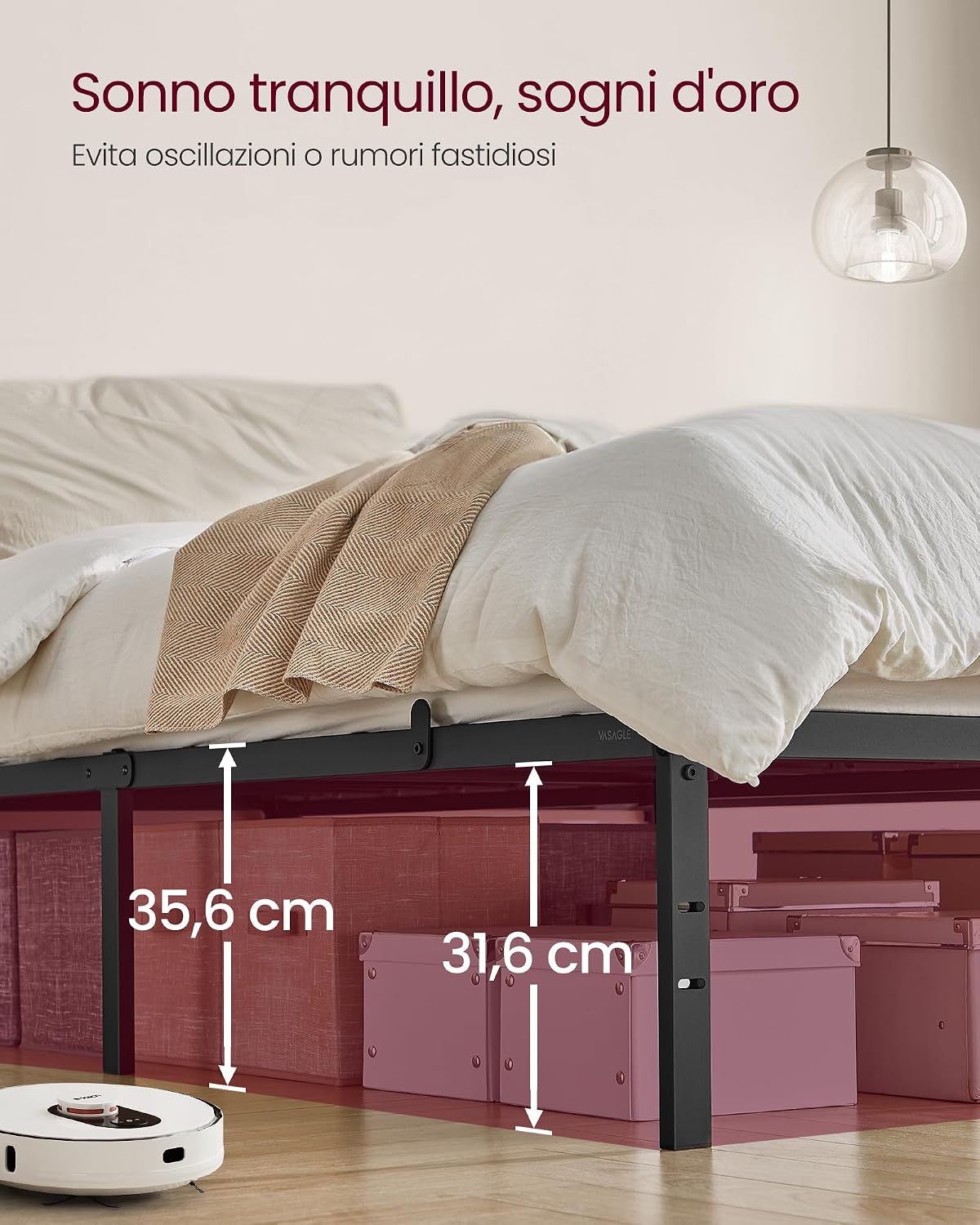 Thumbnail 1 de VASAGLE RMB135B01 Struttura Letto Matrimoniale