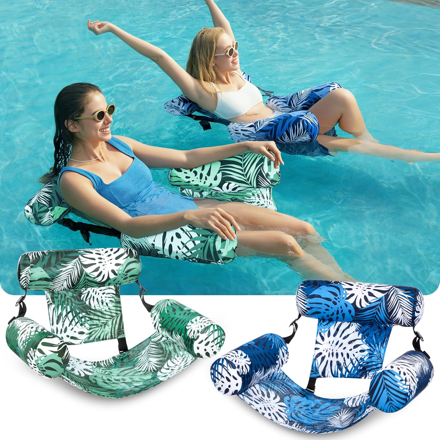 Detalle de SLOOSH Inflatable Pool Floats for Adults – 2 Pack Floating Lounge Chairs