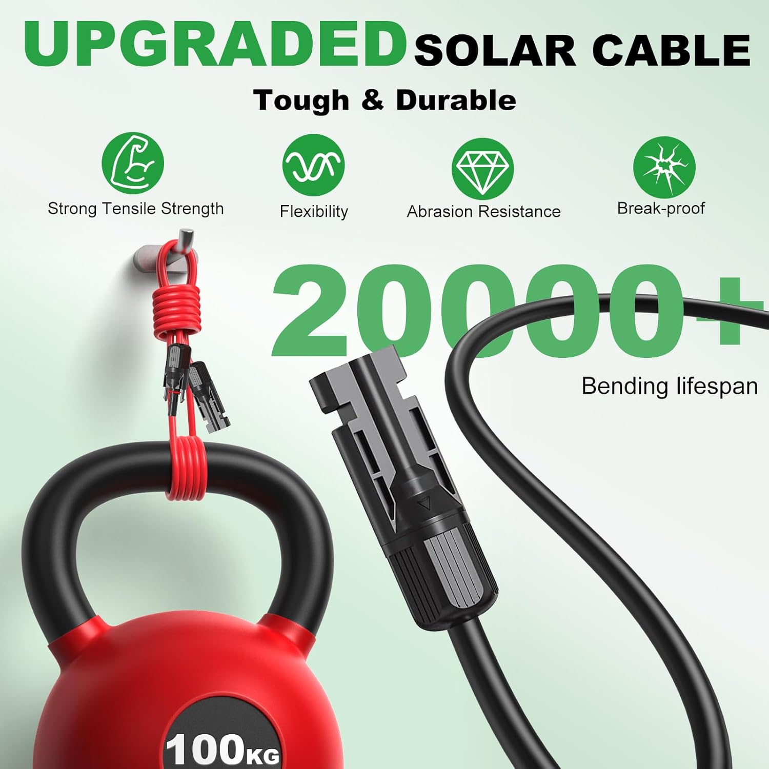Thumbnail 4 de Oududianzi 100Ft 10AWG Solar Extension Cables (Set of 2) with Tin-Coated Copper, IP67 Connectors