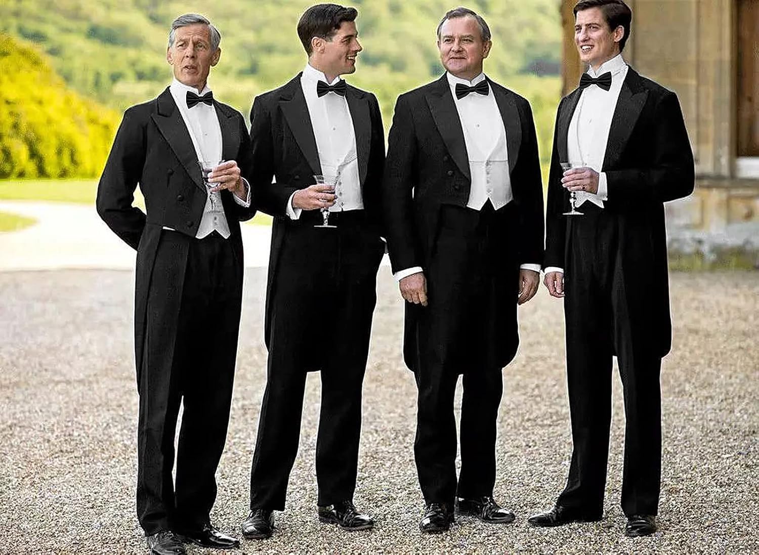 Detalle 2 de Archic Black Self Tie Bow Ties for Men – Solid Plain Tuxedo, Wedding & Formal Wear