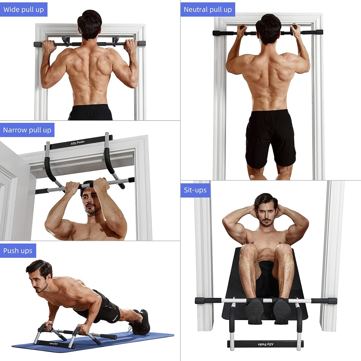 Thumbnail 5 de Ally Peaks Doorway Pull Up Bar (Max 440 lbs) — Multi-Grip Chin-Up Bar for Home Gym