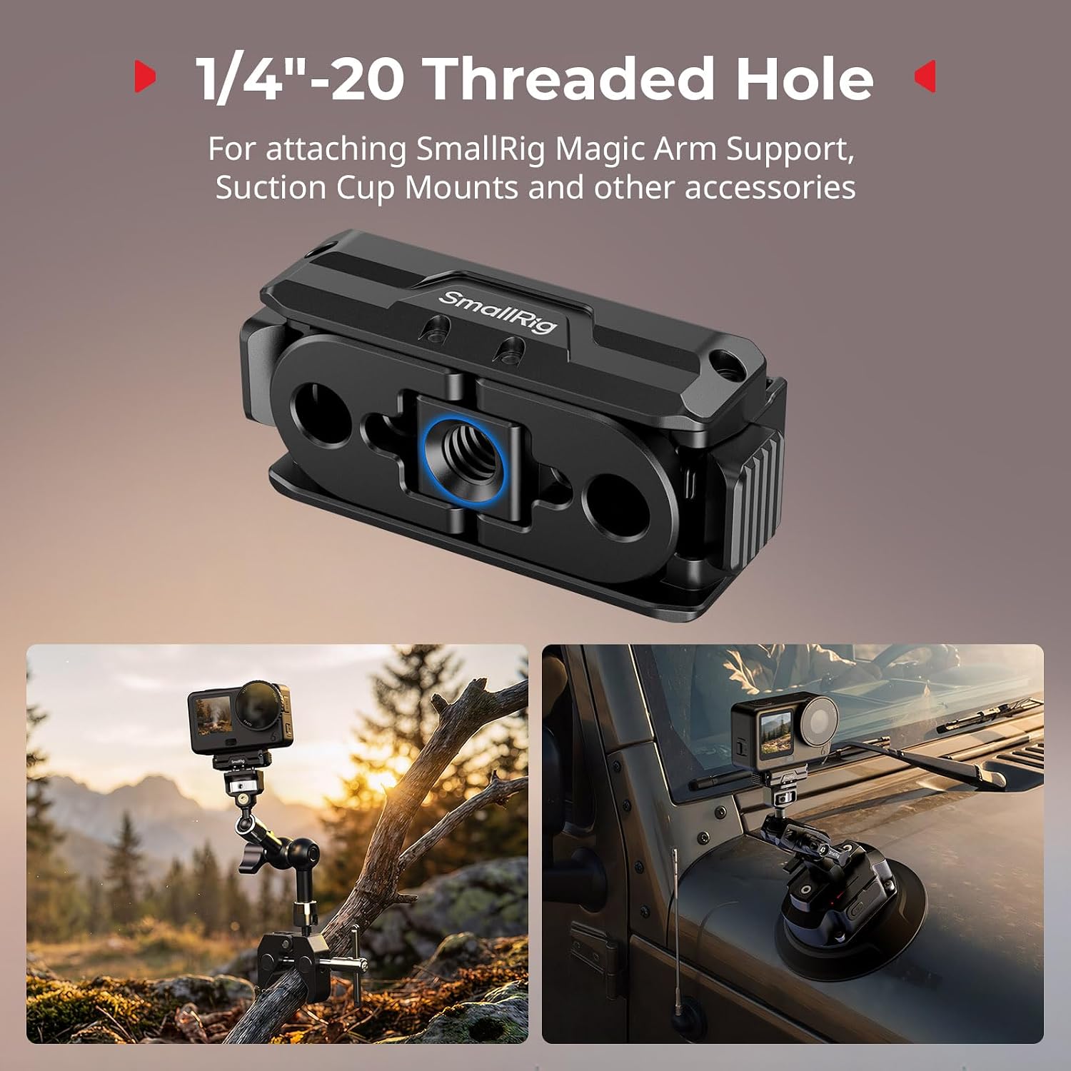 Detalle de SmallRig 5890 magnetischer Dual-Mount Adapterhalter für DJI Osmo Action 6 / Osmo Nano