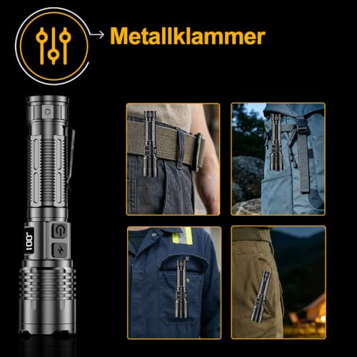Thumbnail 6 de BEYSTE Taschenlampe LED Aufladbar 1000000 Lumen Extrem Hell – kompakt, flexibel, robust