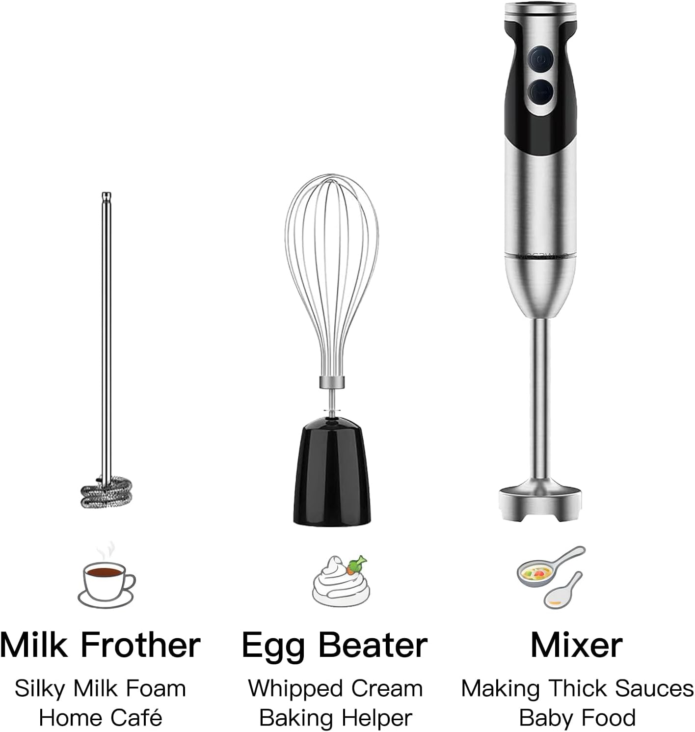 Detalle de MEGAWISE CL-2020 3-in-1 Immersion Hand Blender with 12 Speeds