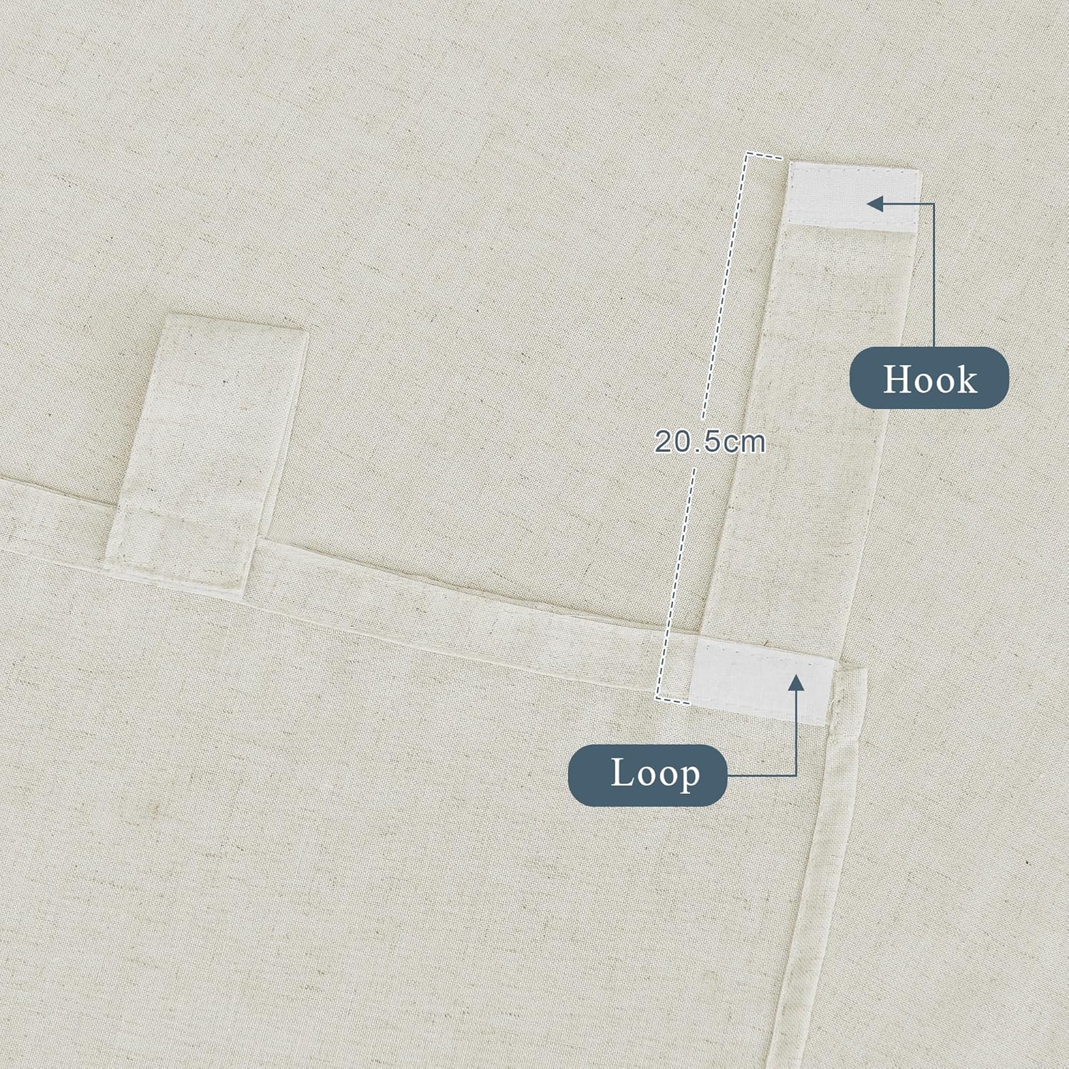 Thumbnail 3 de Outdoor-Gardinen im Boho-Leinen-Look: PONY DANCE 2er-Set (B 140 x H 243 cm) beige, wasserdicht mit Klett-Schlaufen